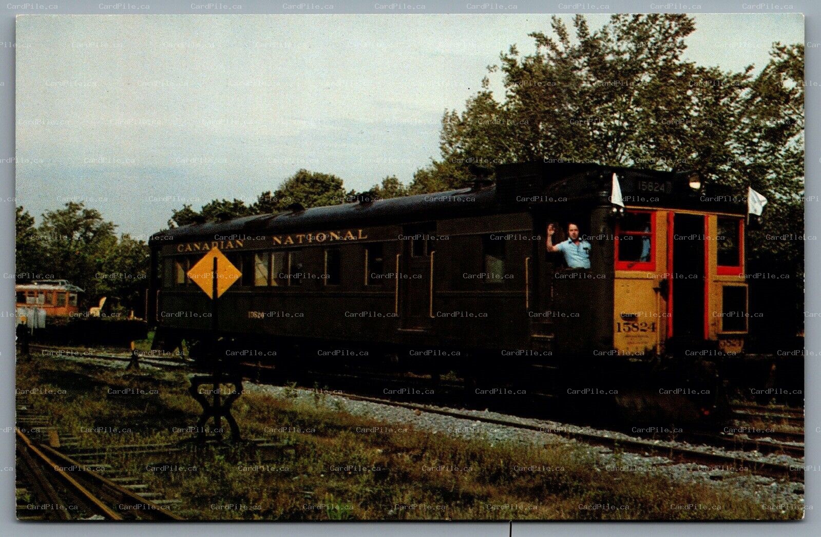 Postcard St. Constant PQ c1984 Canadian Railway Museum Diesel Electric Railcar