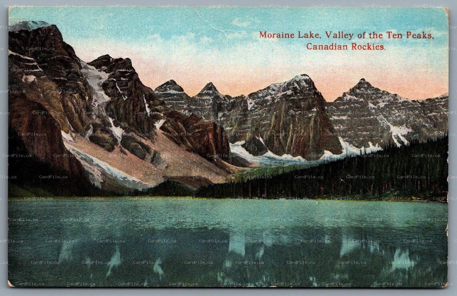 Postcard Banff National Park AB c1910s Moraine Lake Valley of Ten Peaks Rockies
