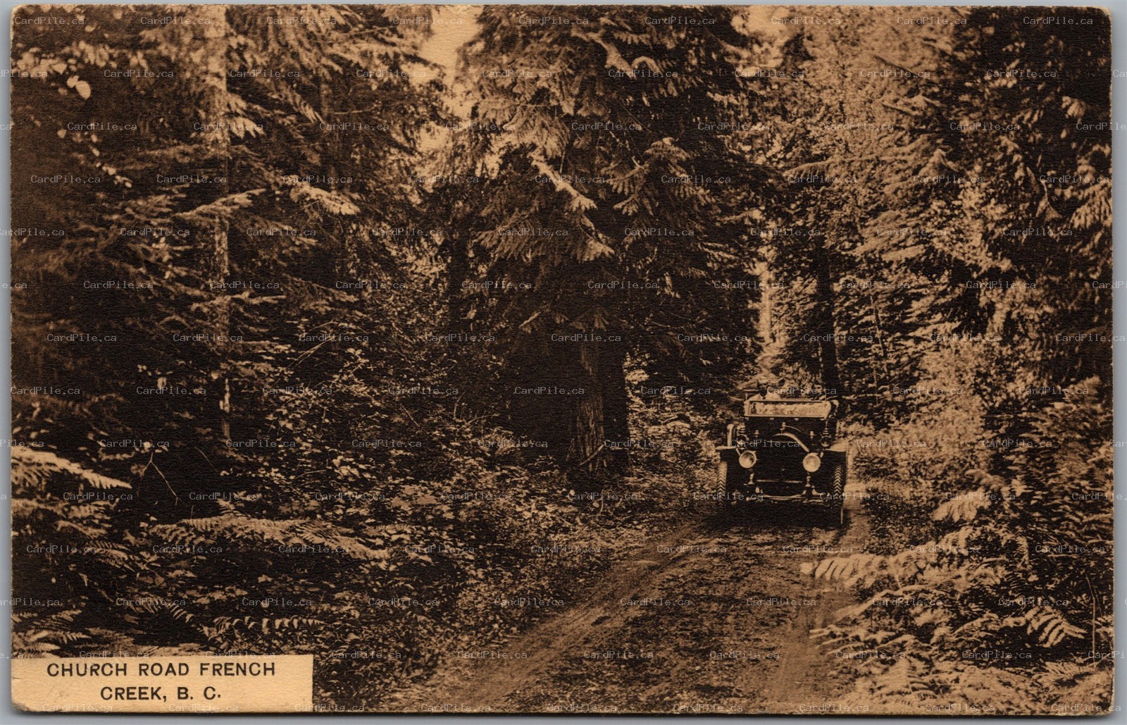 Postcard French Creek BC c1913 Church Road Parksville Split Ring Alberni RPO