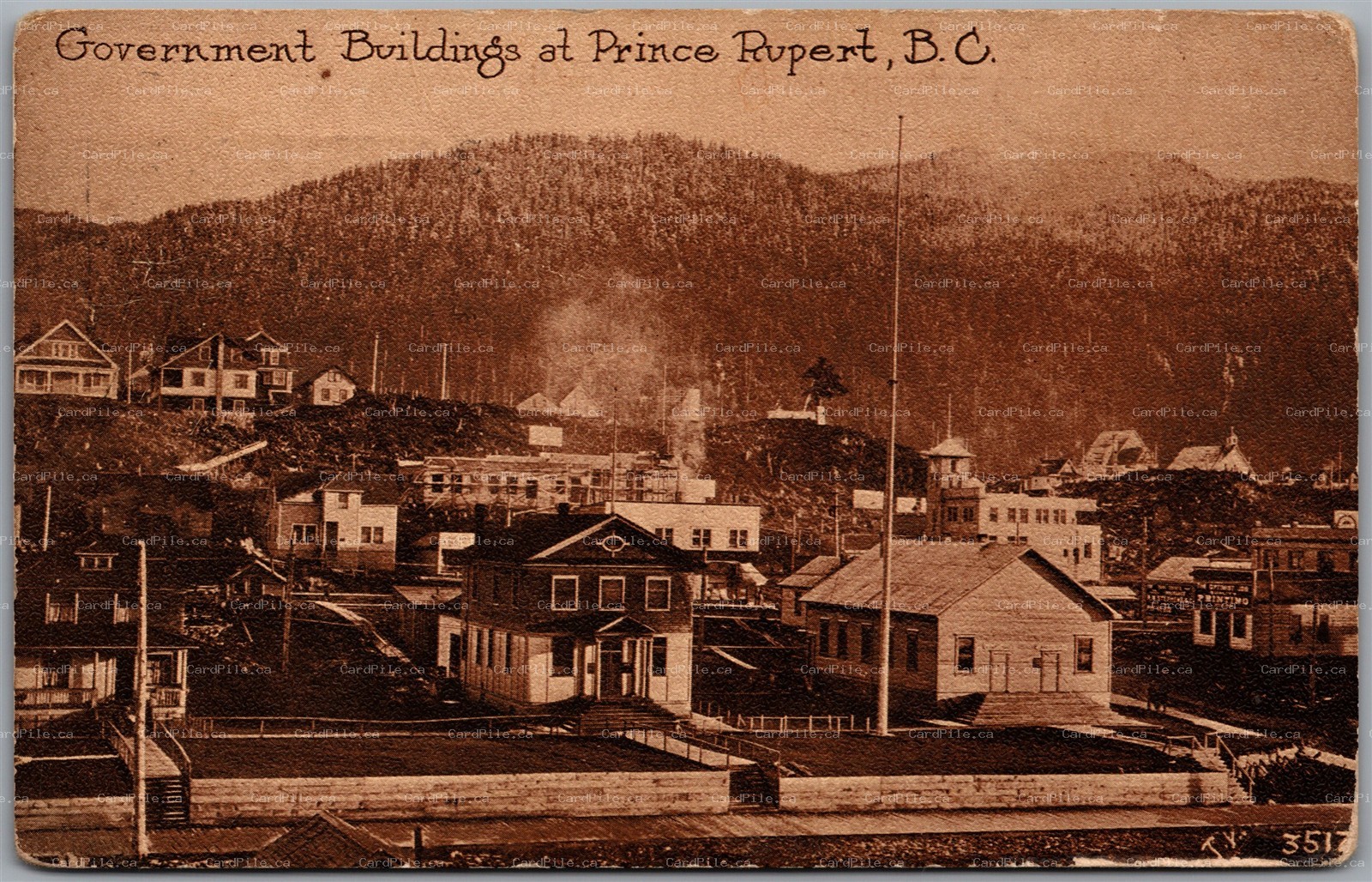 Postcard Prince Rupert British Columbia 1916 Government Buildings to Smithers BC