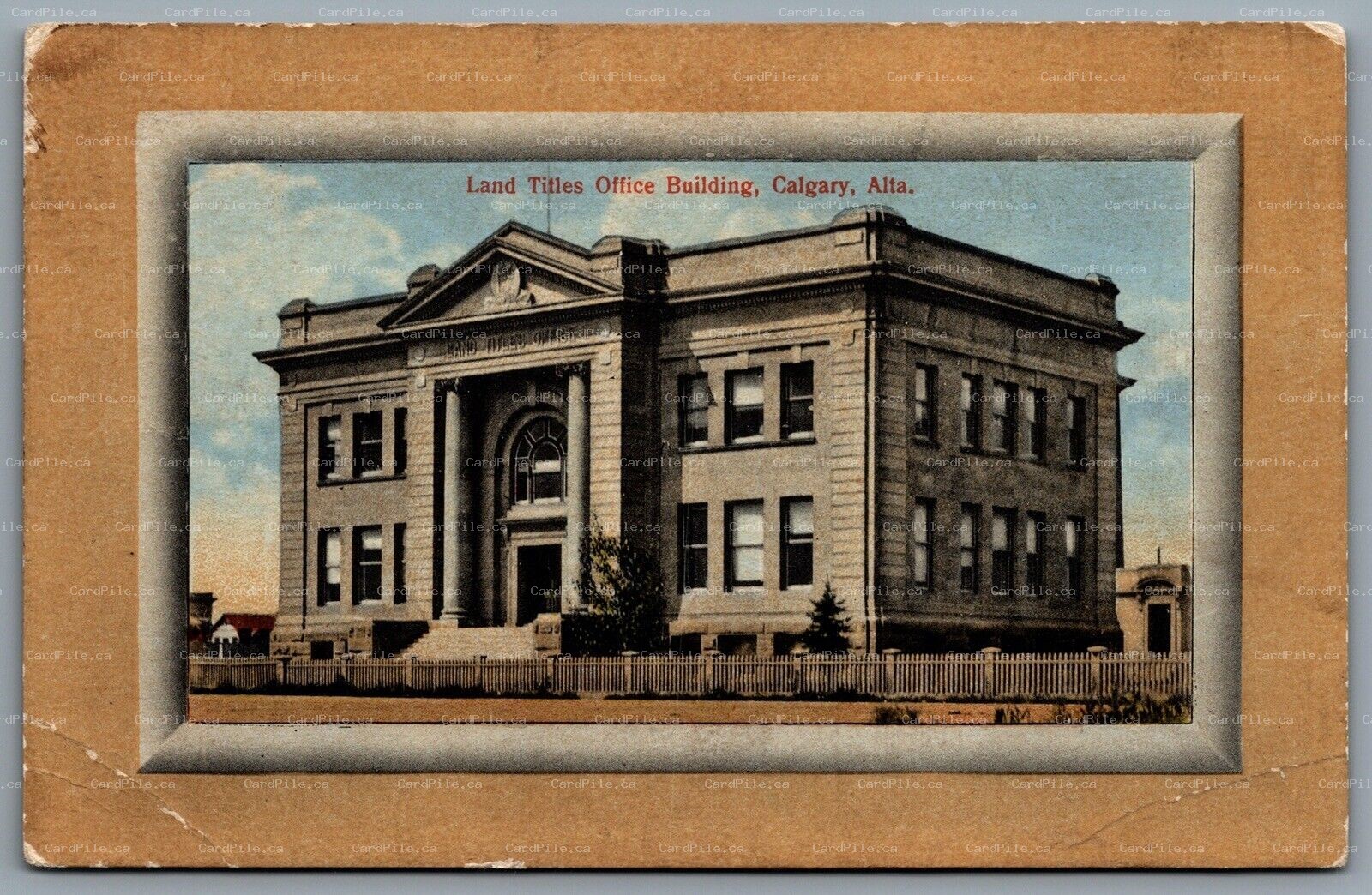 Postcard Calgary Alberta c1910s Land Titles Office Building Demolished 1970