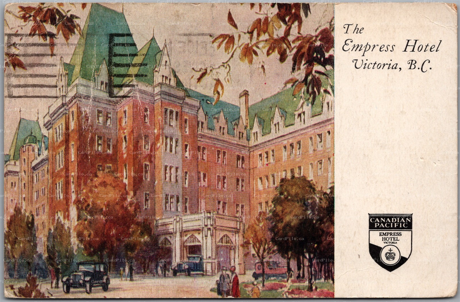Postcard Victoria British Columbia c1934 The Empress Hotel Canadian Pacific