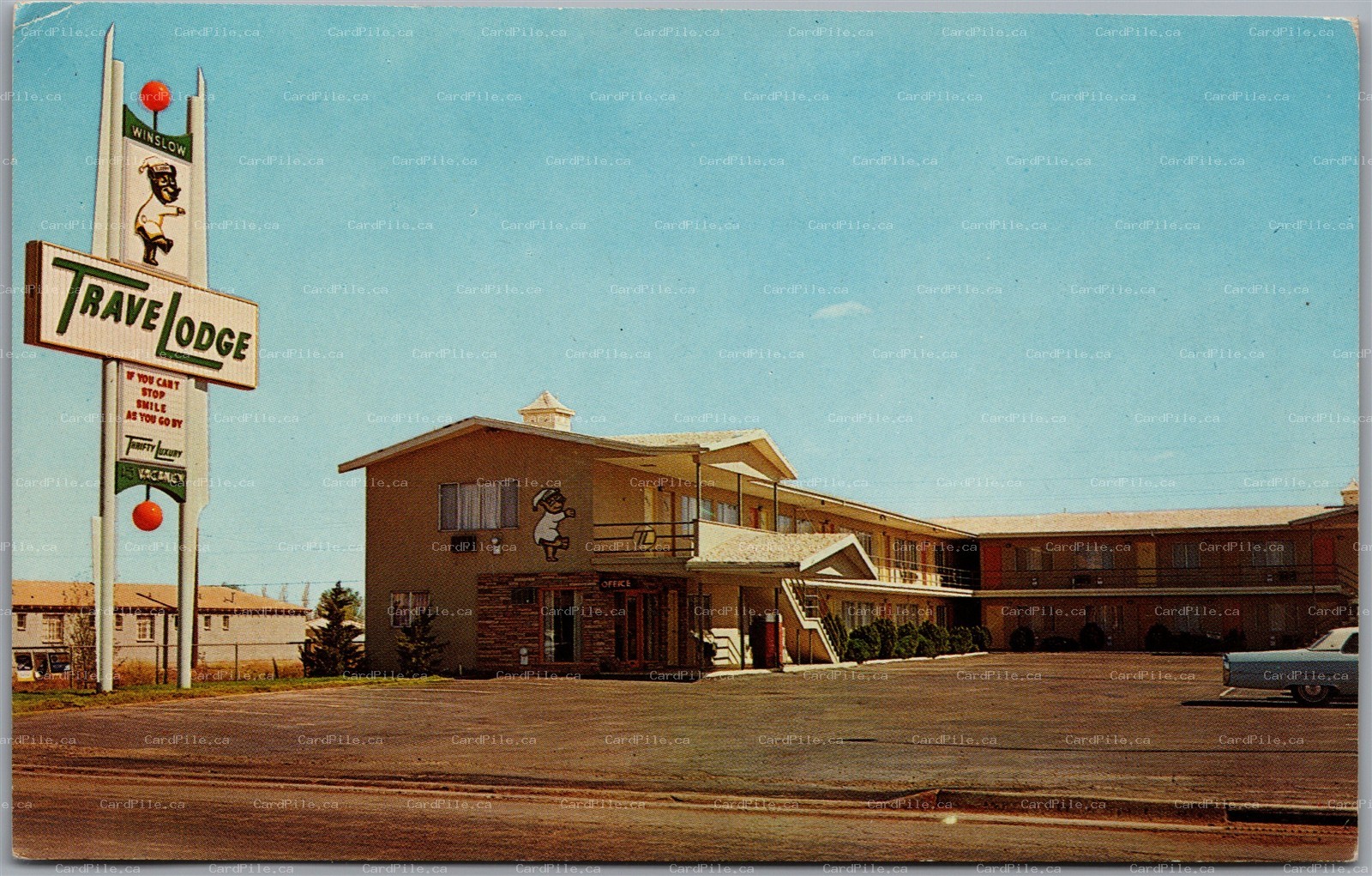 Postcard Winslow Arizona c1960s Travelodge Motel Route 66 Roadside
