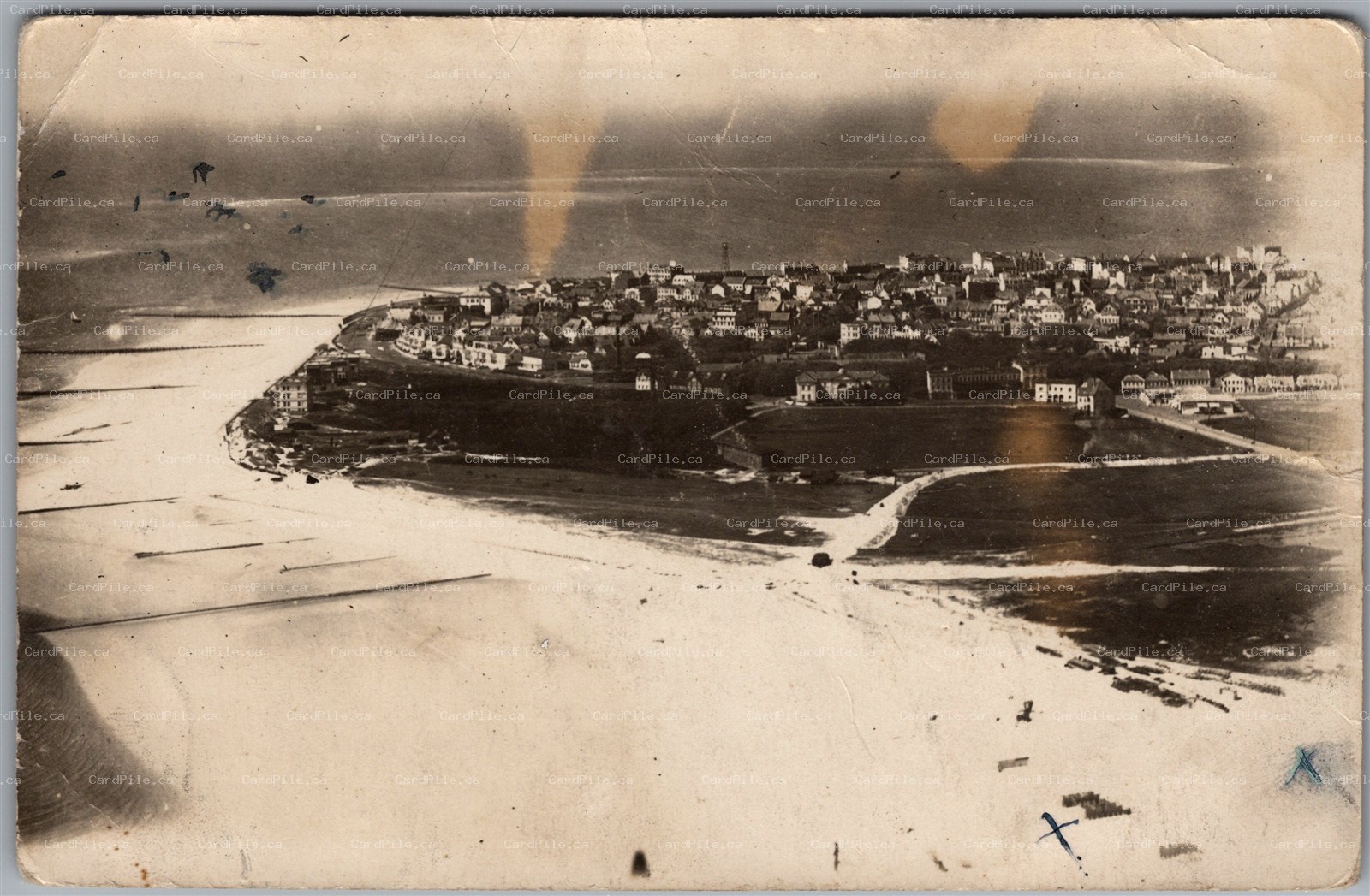 Postcard RPPC c1910s Norderney Germany Aerial View Aurich East Frisian Islands 