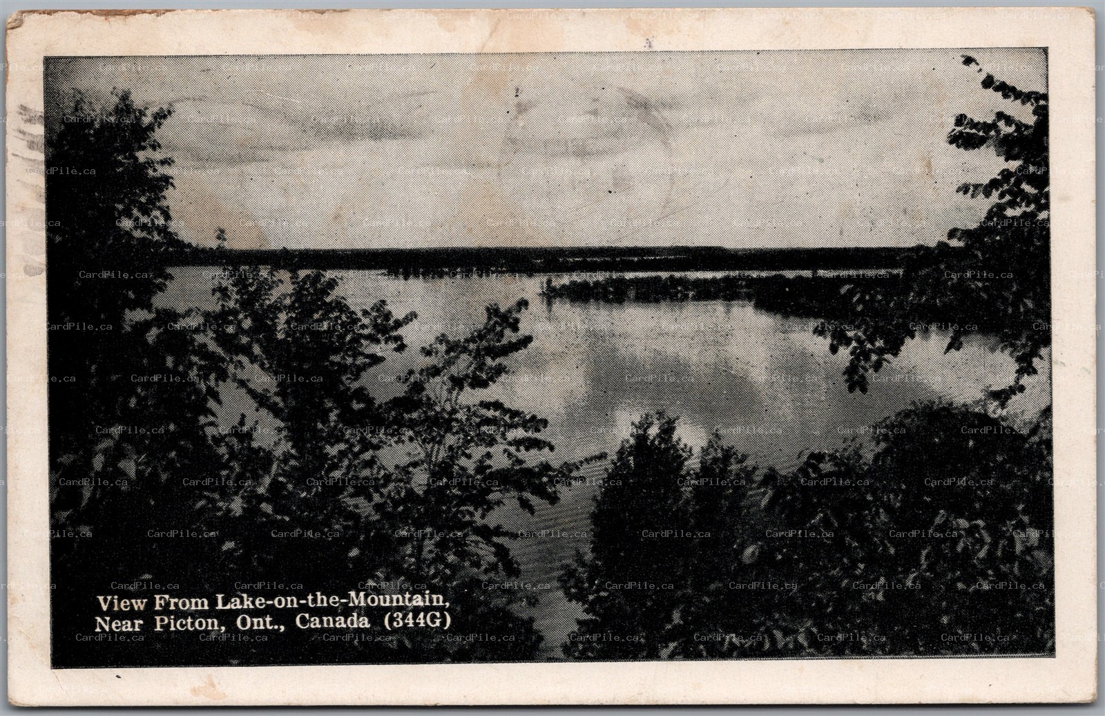 Postcard Picton Ontario c1954 Scenic View from Lake on the Mountain
