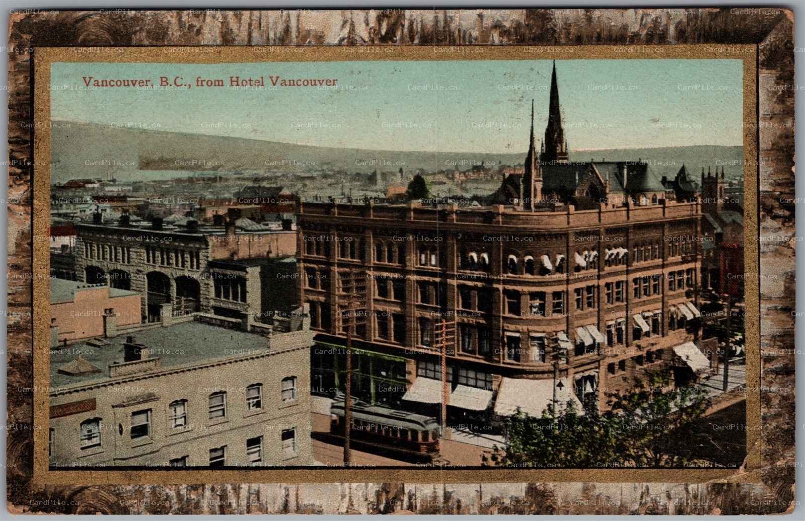 Postcard Vancouver British Columbia c1913 View from Hotel Grandview Street