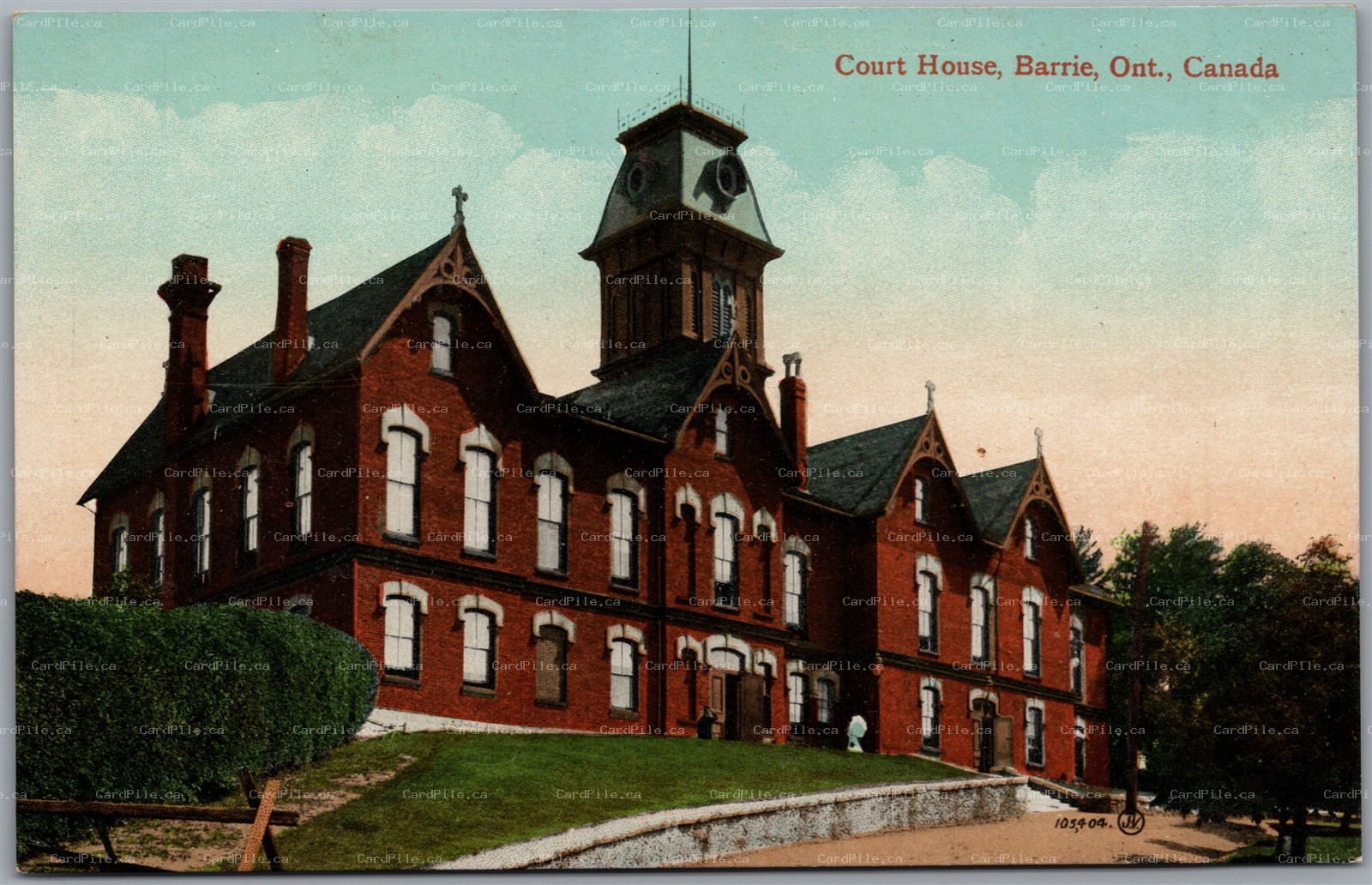 Postcard Barrie Ontario c1910s Court House Simcoe County