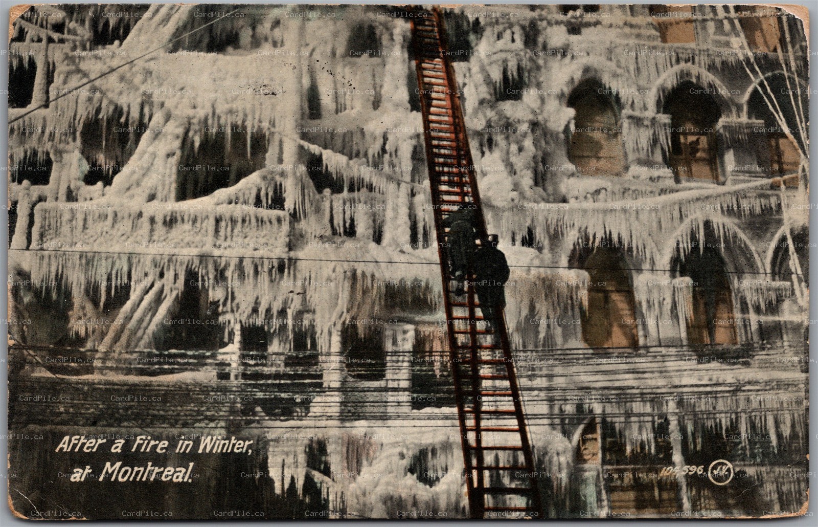 Postcard Montreal Quebec c1910 After a Fire in Winter to Brussels Belgium