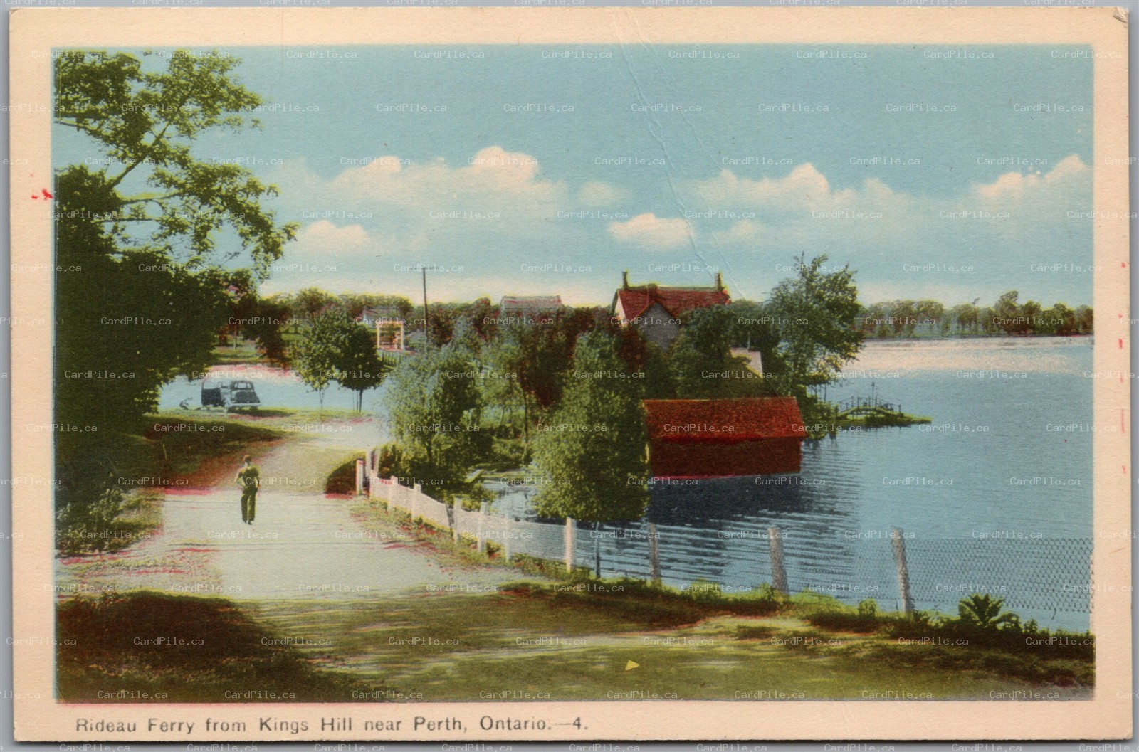 Postcard Perth Ontario Rideau Ferry from Kings Hill Scenic View Lanark County