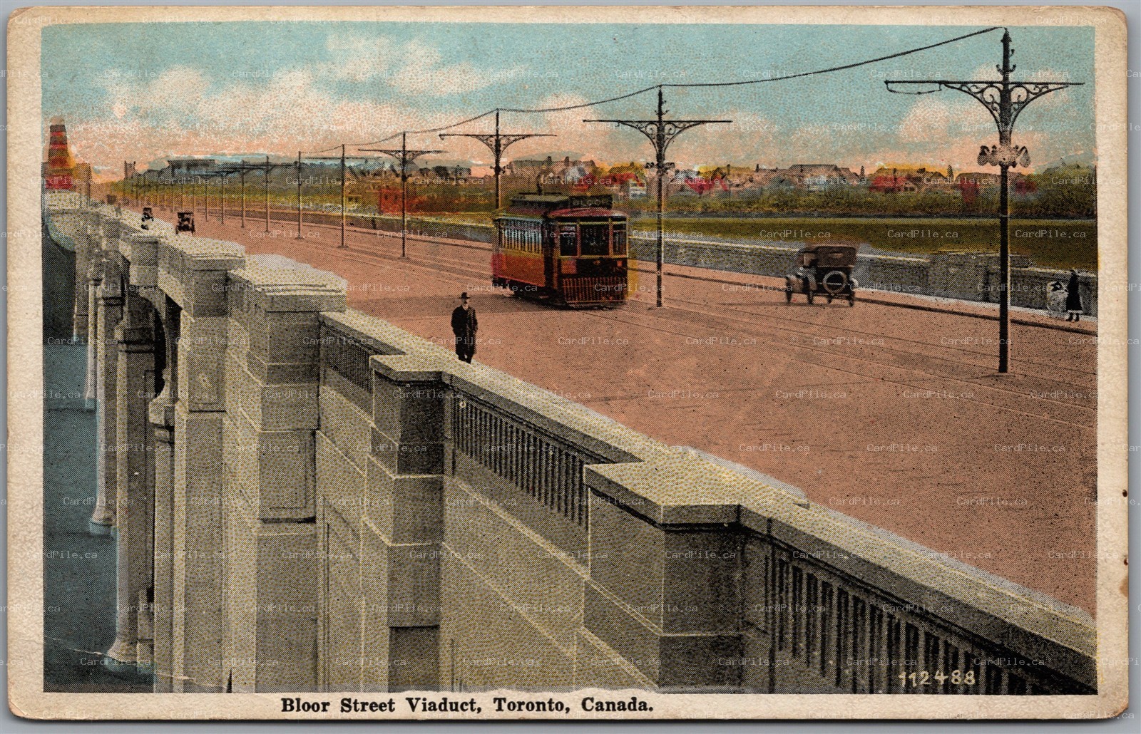 Postcard Toronto Ontario c1910s Bloor Street Viaduct Trolley Car York County