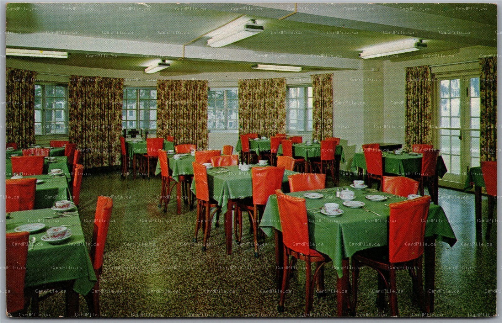 Postcard Oriskany New York Eastern Star Home Infirmary Dining Room Route 69