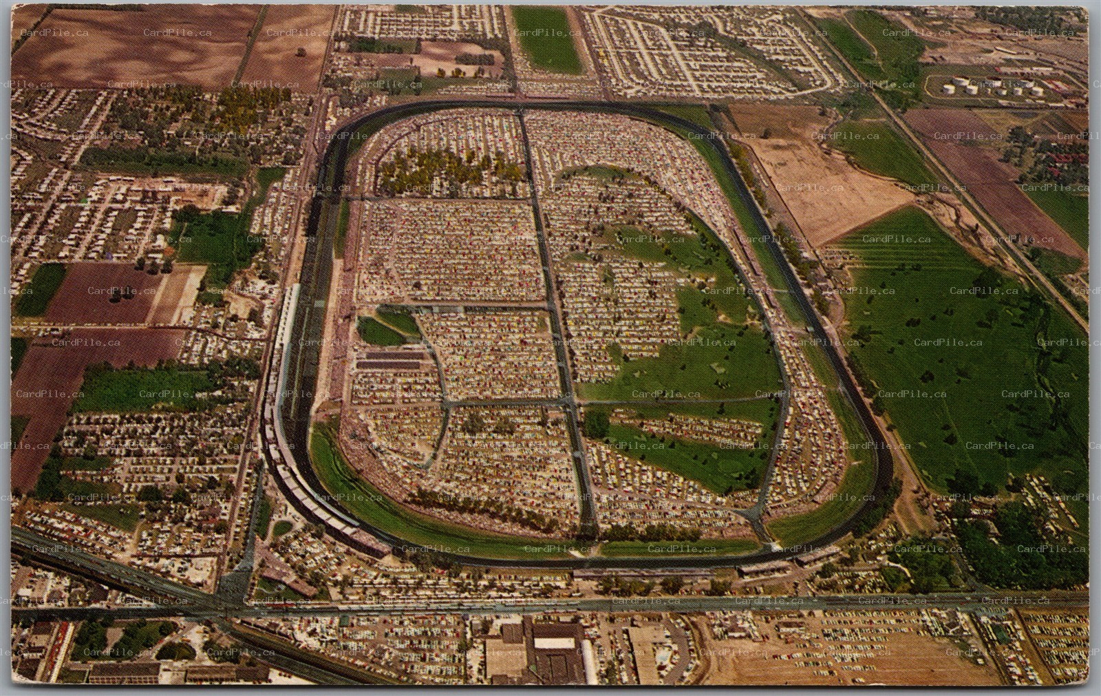 Postcard Indianapolis Indiana Motor Speedway Aerial View Indy 500