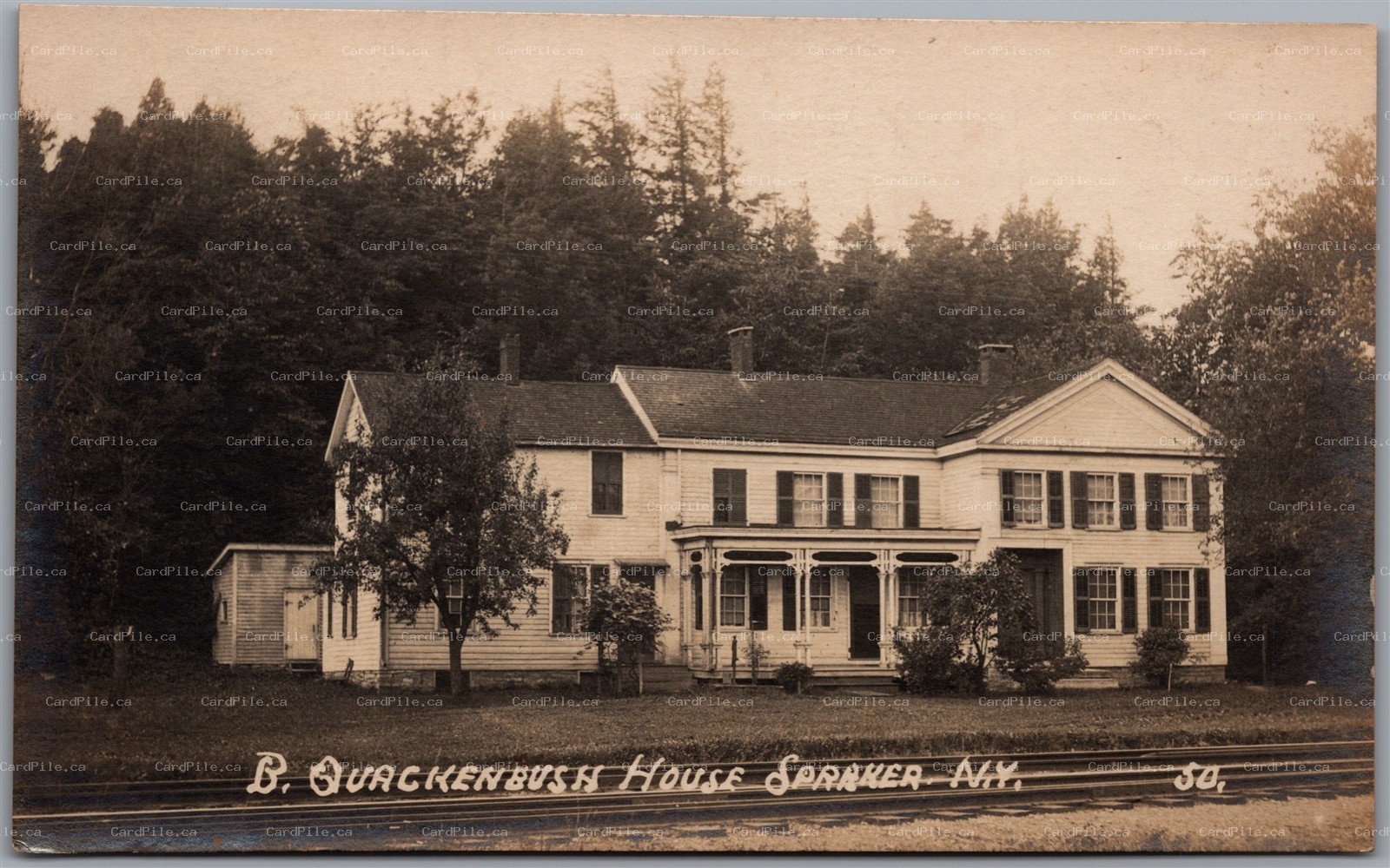 Postcard RPPC Sprakers New York B. Quackenbush House Railway Montgomery County