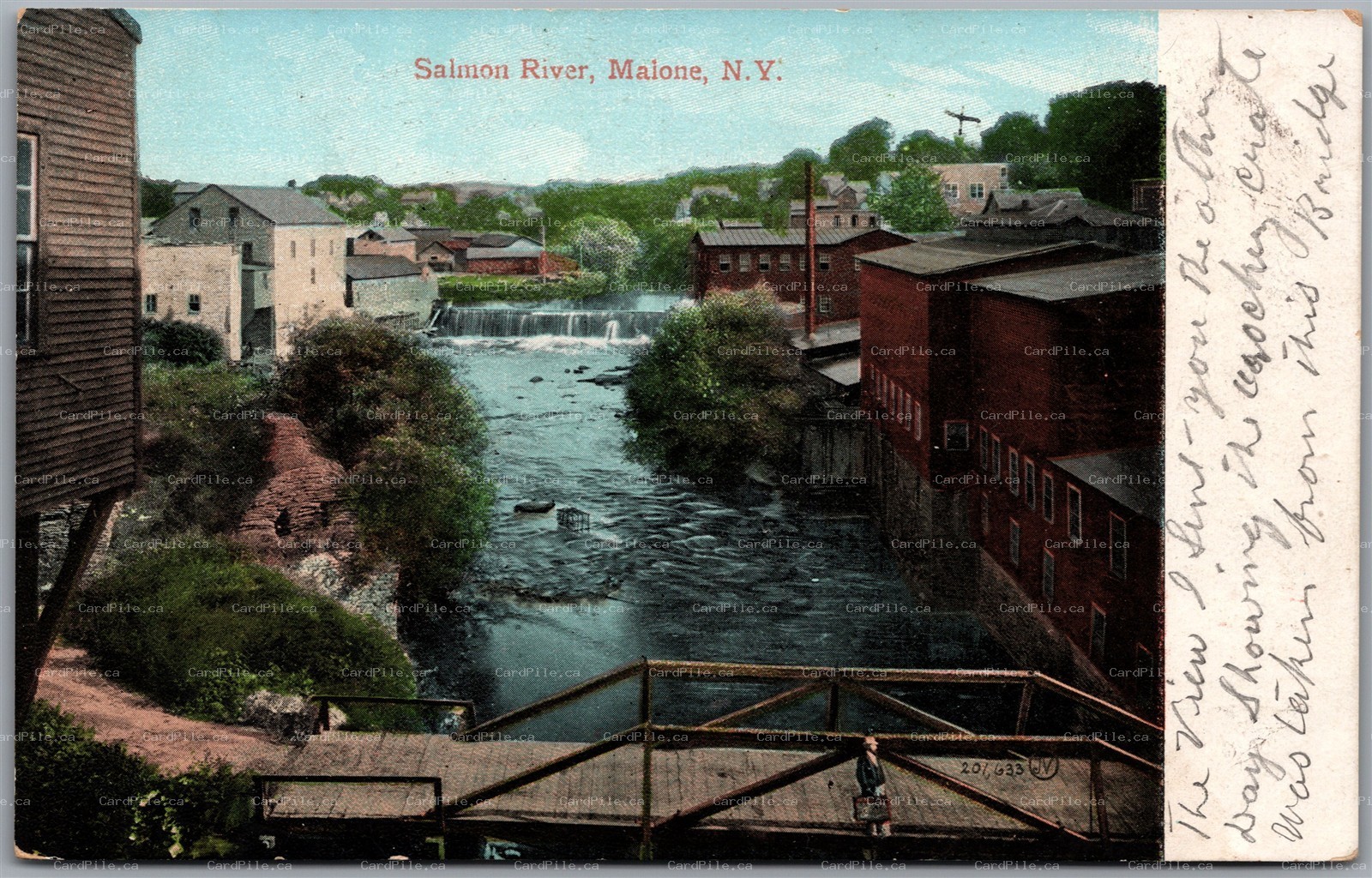 Postcard Malone New York c1900s Salmon River Franklin County Adirondacks