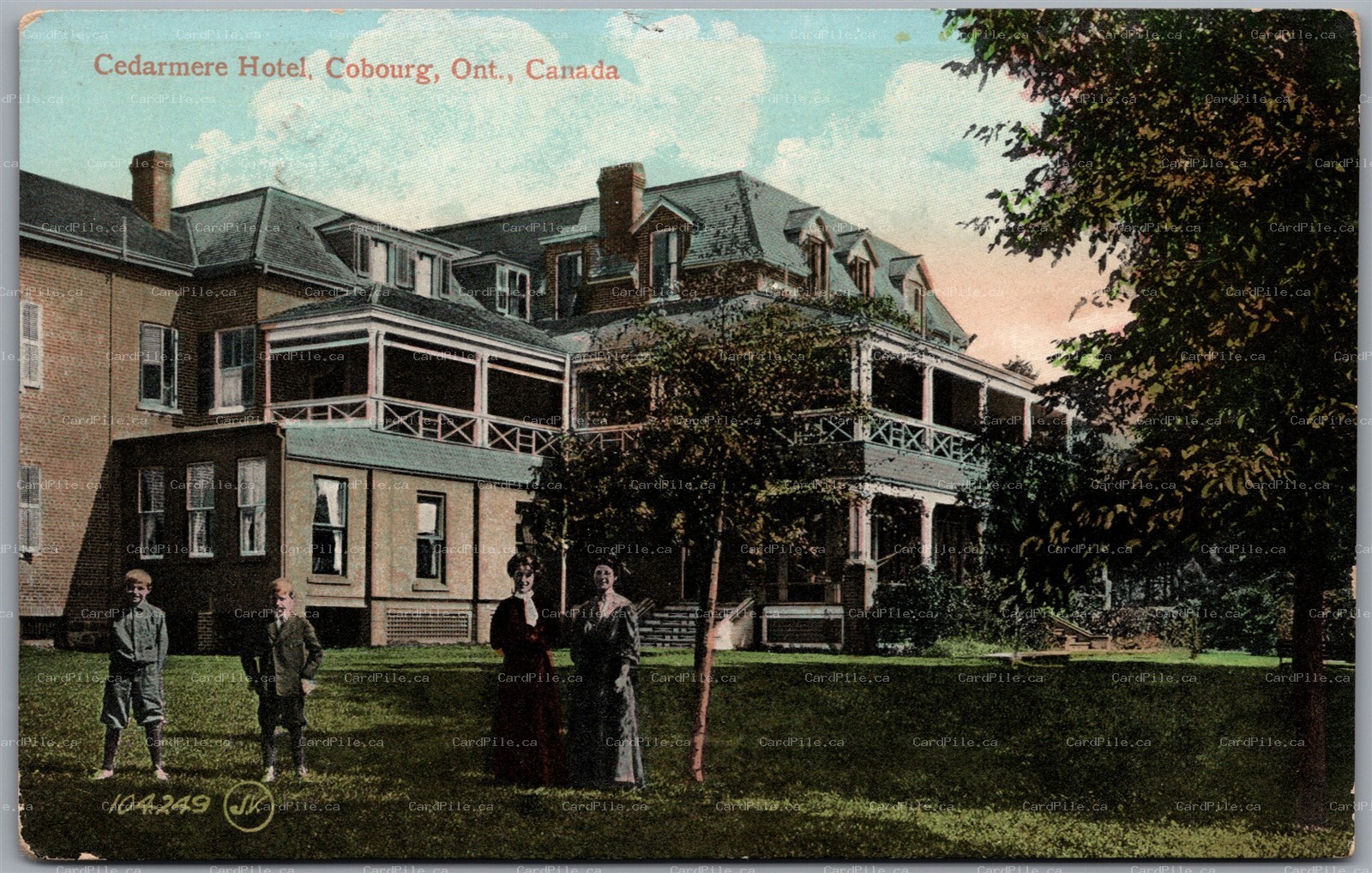 Postcard Cobourg Ontario c1909 Cedarmere Hotel Demolished 1933 Northumberland