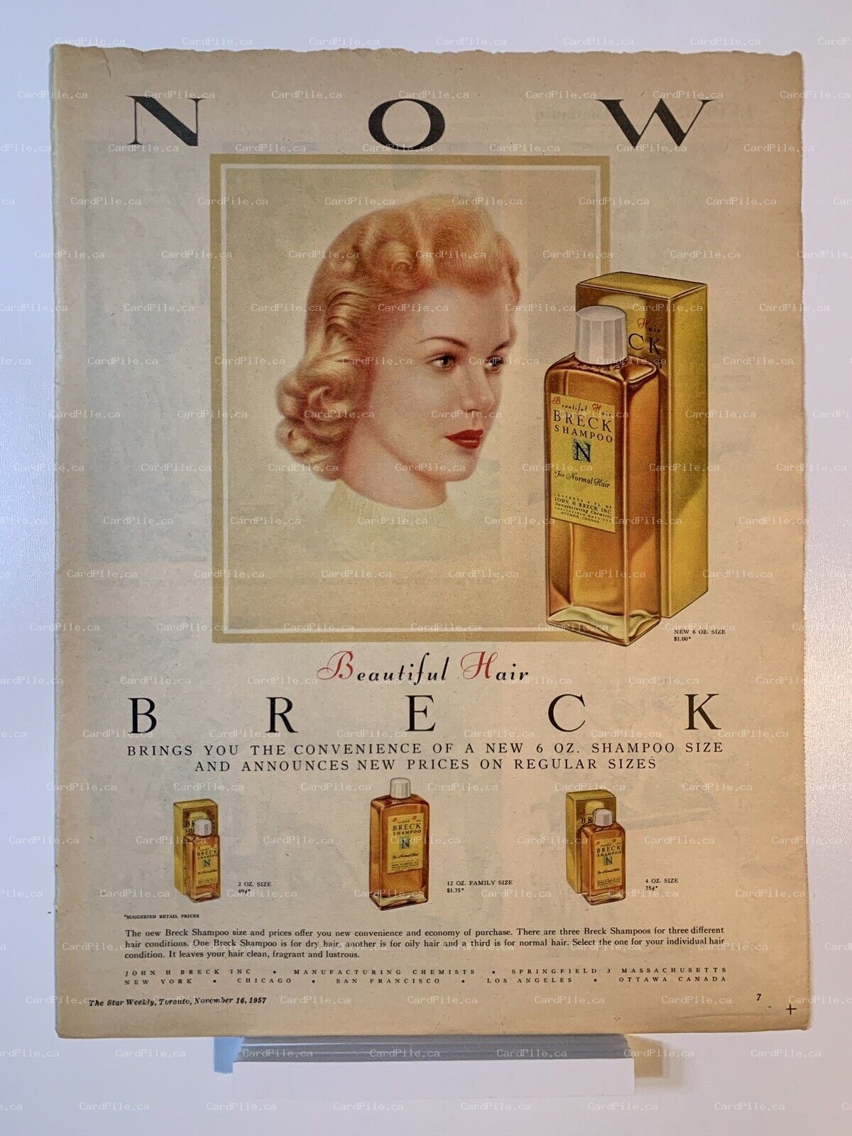 1957 Breck Shampoo - Article - The Star Weekly - Magazine Ad