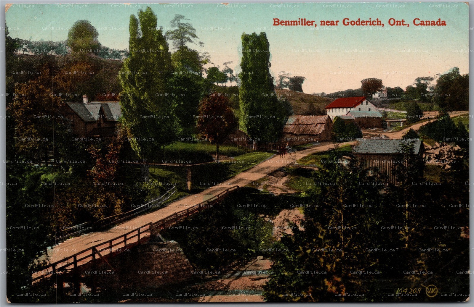 Postcard Benmiller Ontario c1910s Scenic View near Goderich Huron County