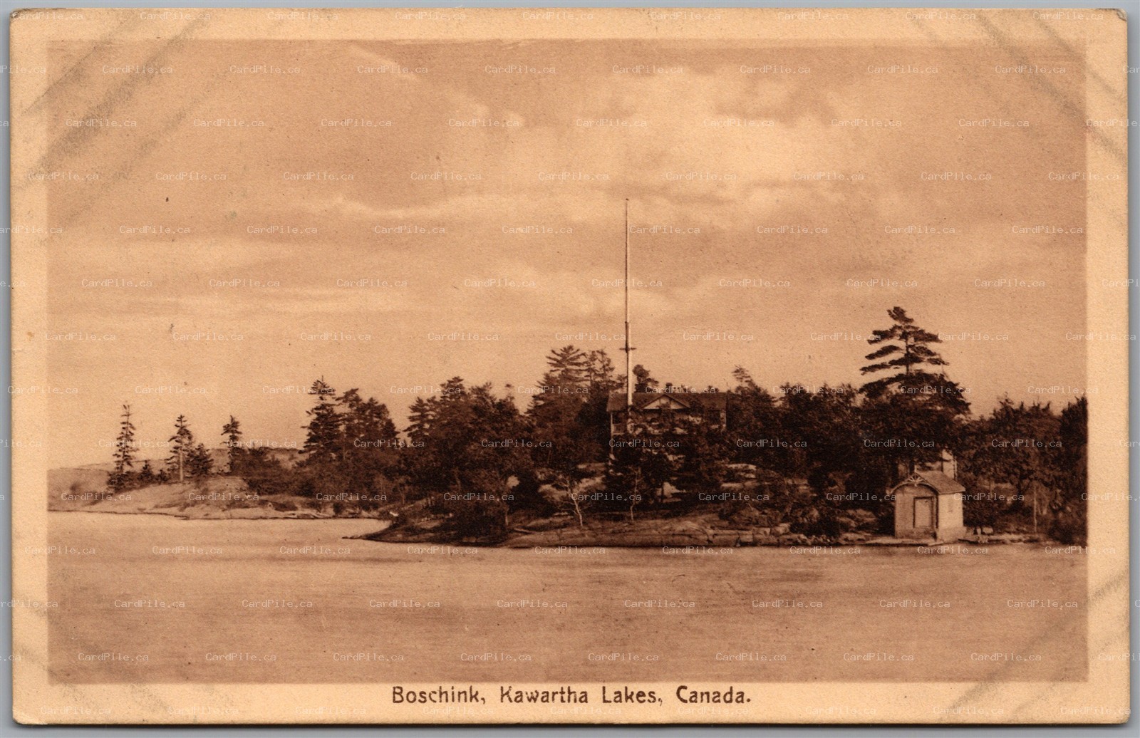 Postcard Kawartha Lakes Ontario c1913 Boschink Split Ring Cancel Clarina ONT ISC