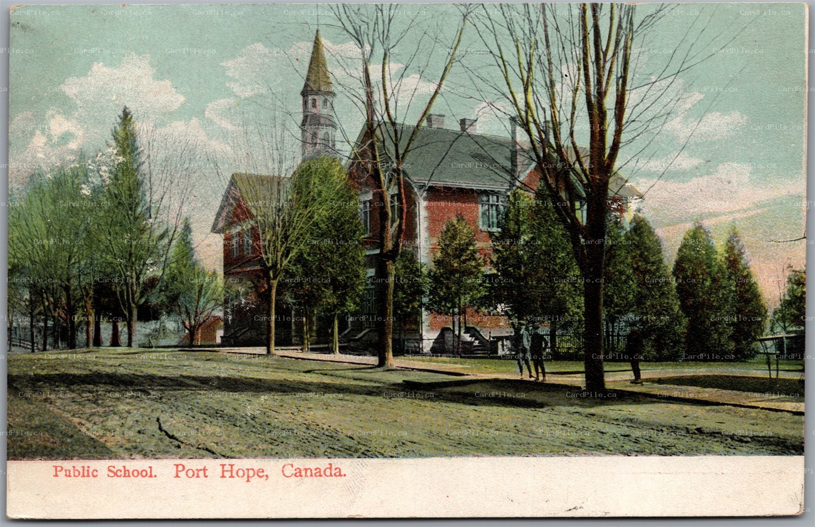 Postcard Port Hope Ontario 1907 Public School Durham Region G. V. Strong Nerlich