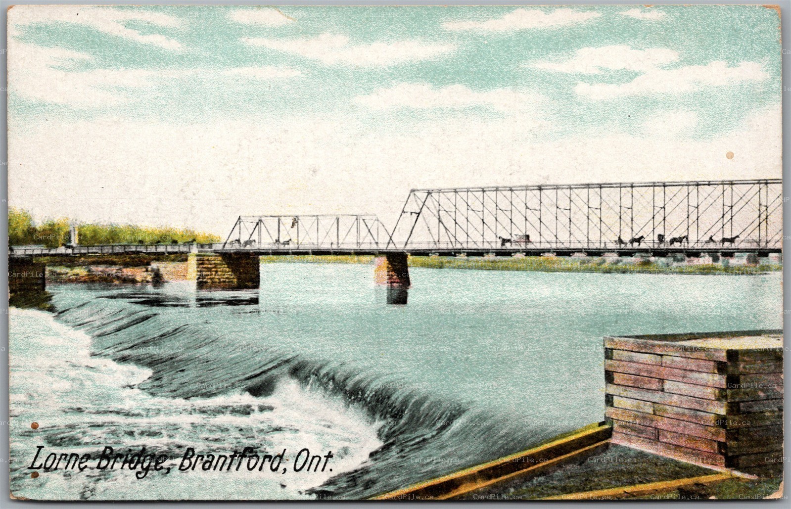 Postcard Brantford Ontario c1910s Lorne Bridge Brant County by S. H. Knox & Co.