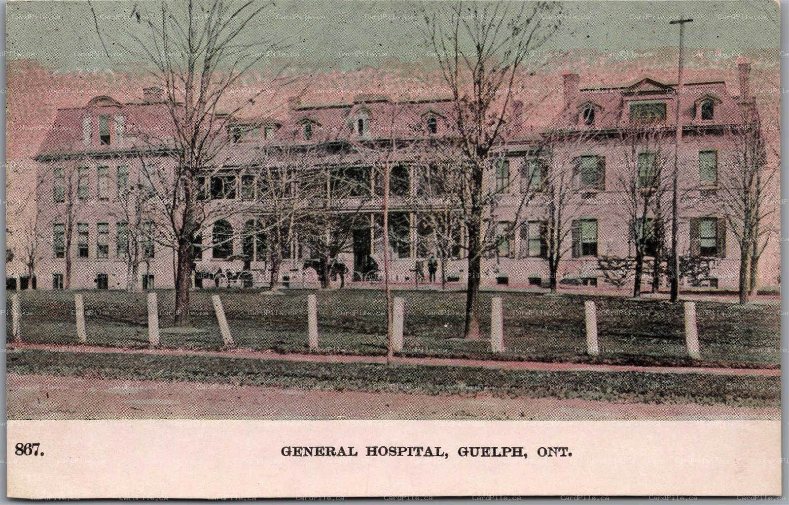 Postcard Guelph Ontario c1900s General Hospital by Knowles UDB