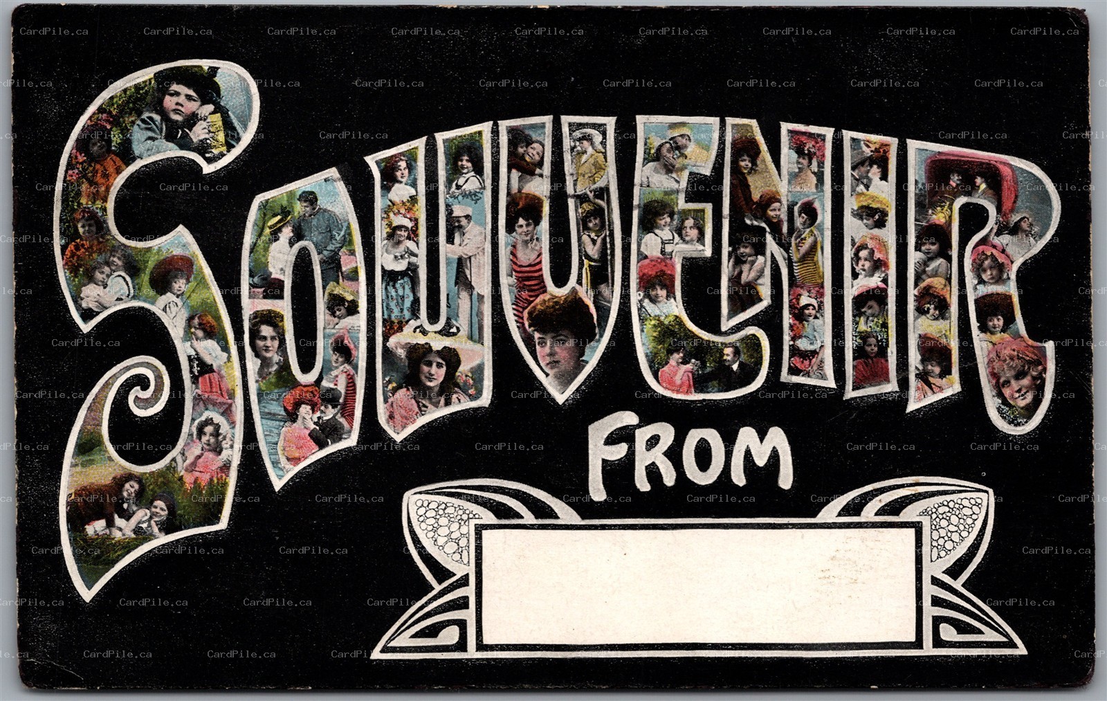 Postcard 1907 Blank Large Letter Souvenir From Multiview Figures to Fitchburg MI