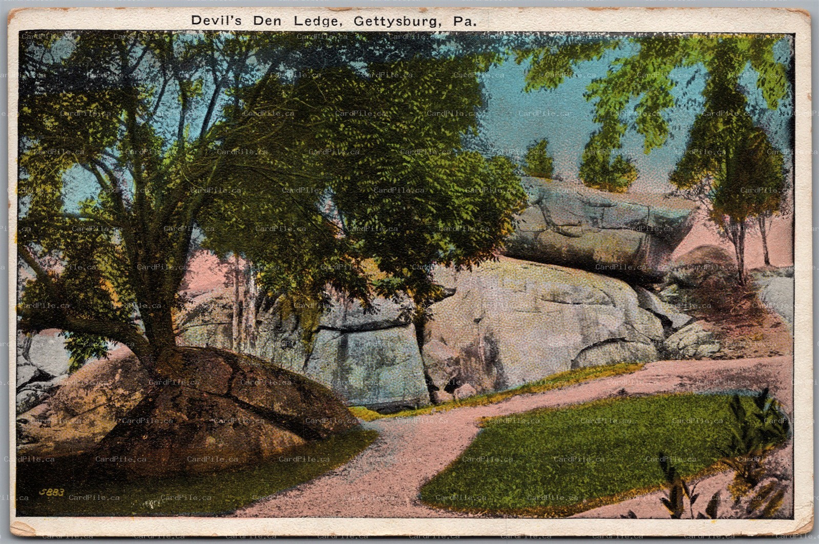 Postcard Gettysburg Pennsylvania c1910s Devil's Den Ledge Civil War Battlefield