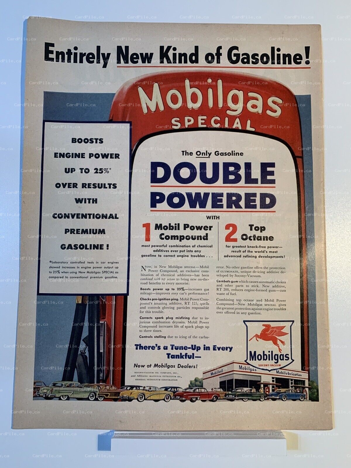 1954 Mobile Gas Double Powered - Nabisco Shredded Wheats - Magazine Ad