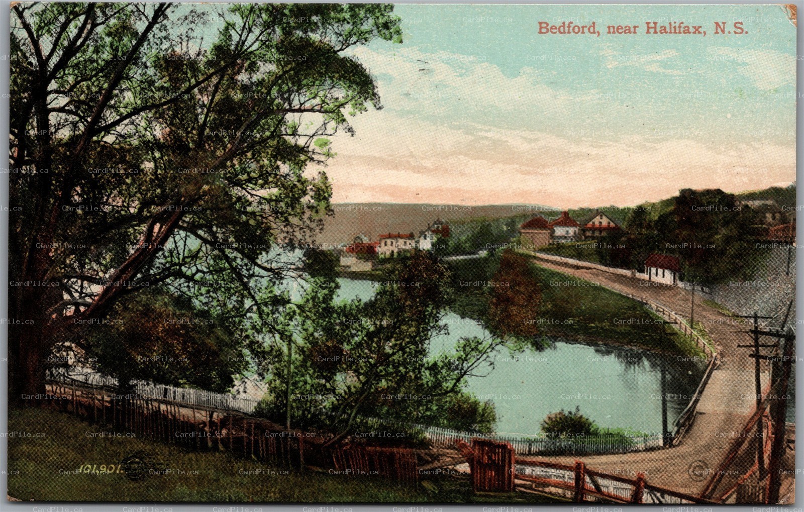 Postcard Bedford Nova Scotia c1909 Scenic Village View Halifax County