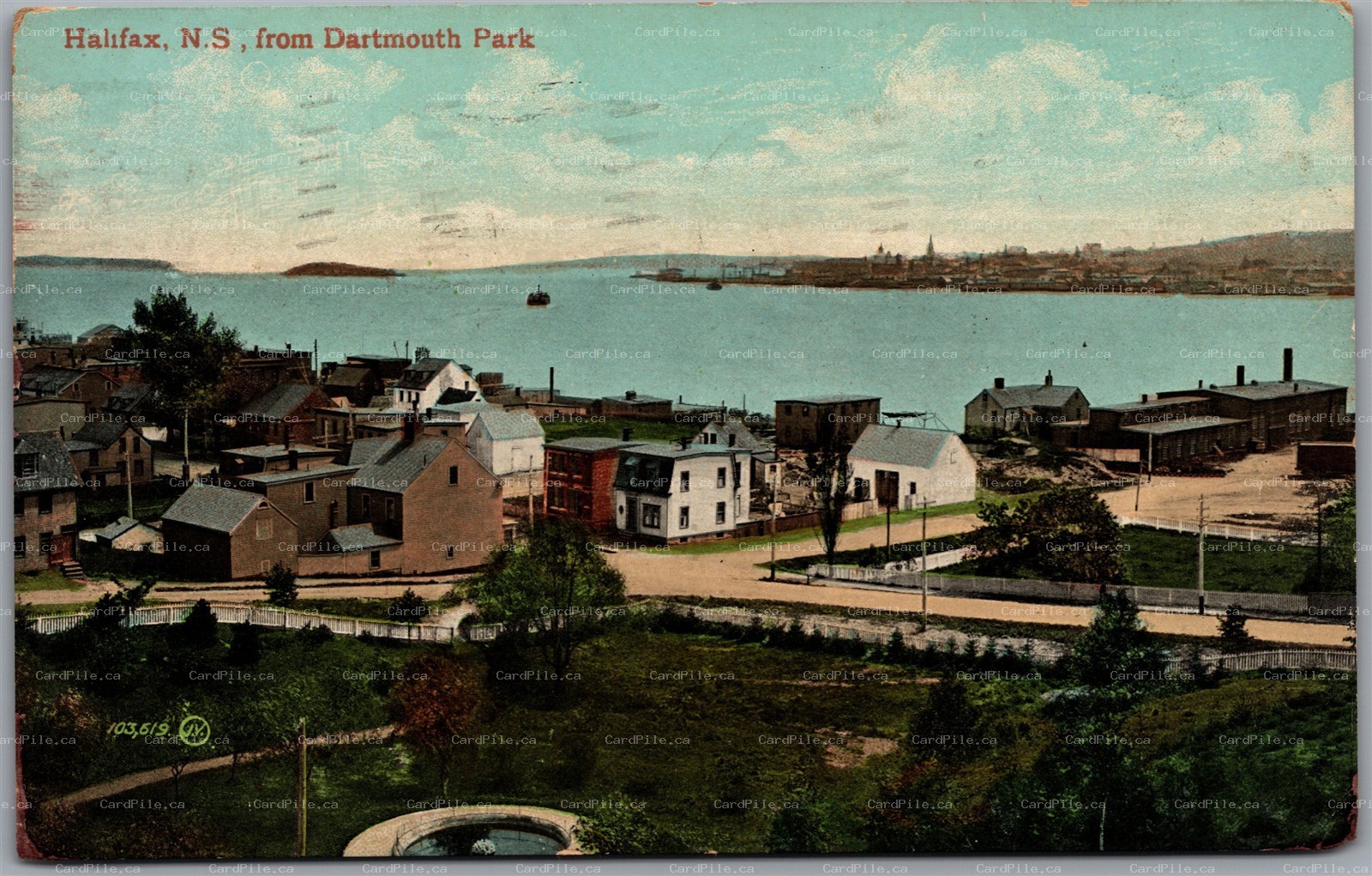 Postcard Halifax Nova Scotia c1908 Scenic View from Dartmouth Park Harbour