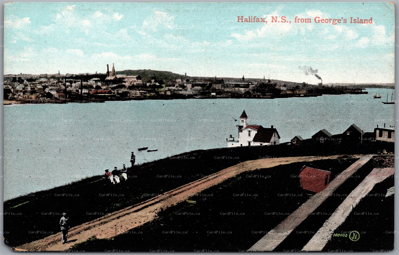 Postcard Halifax Nova Scotia c1910s Scenic View from George's Island Harbour
