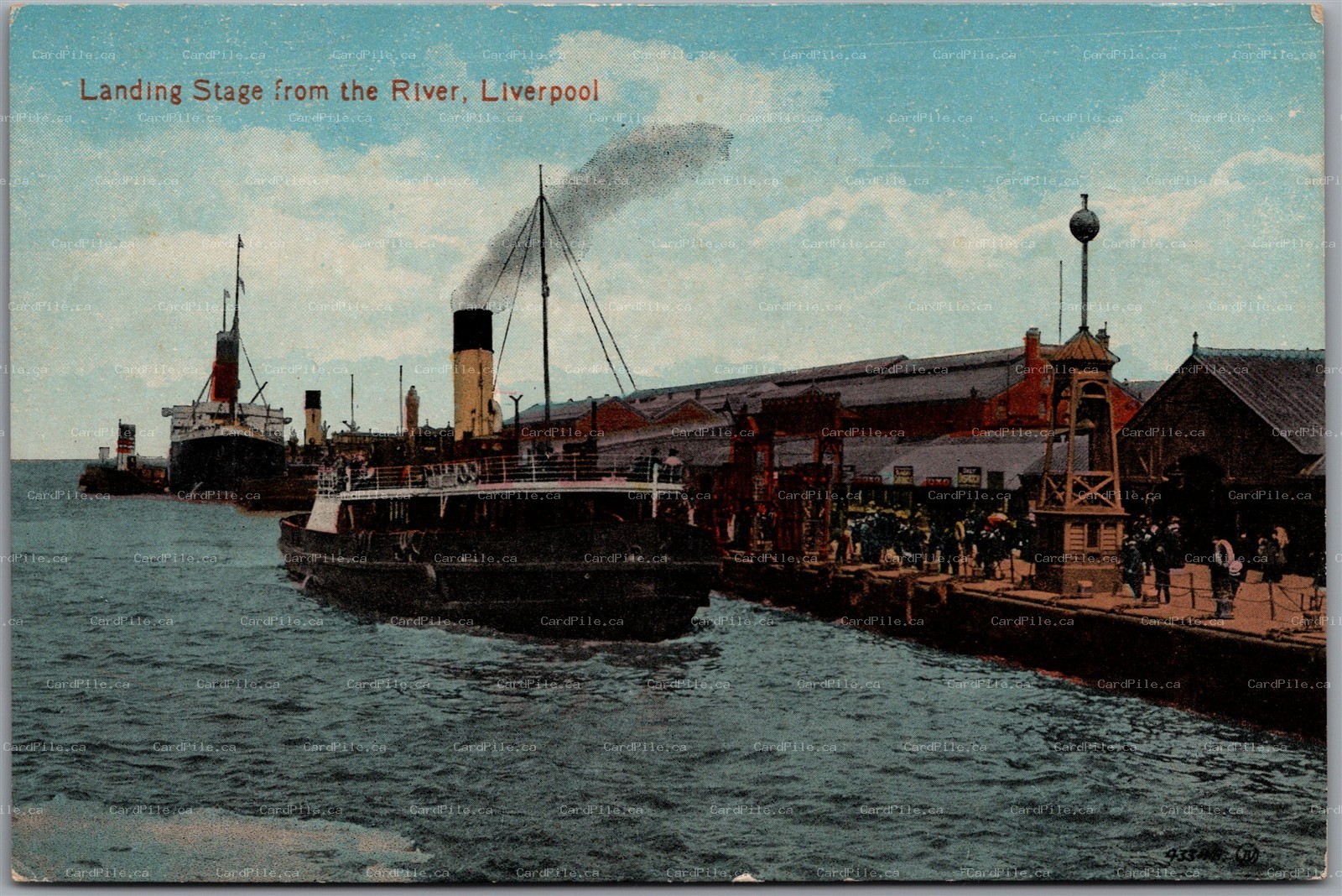 Postcard Liverpool Merseyside c1910s Landing Stage from the River Valentine's