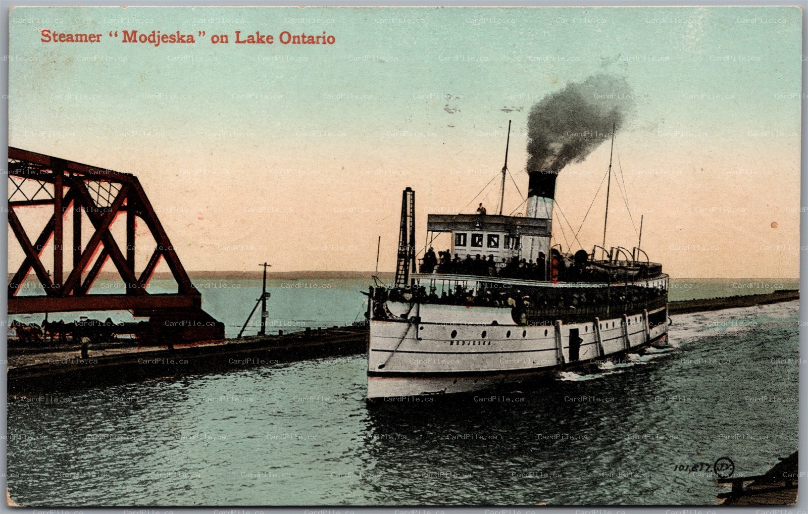 Postcard Hamilton Ontario c1910 Steamer Modjeska to Mildmay ONT