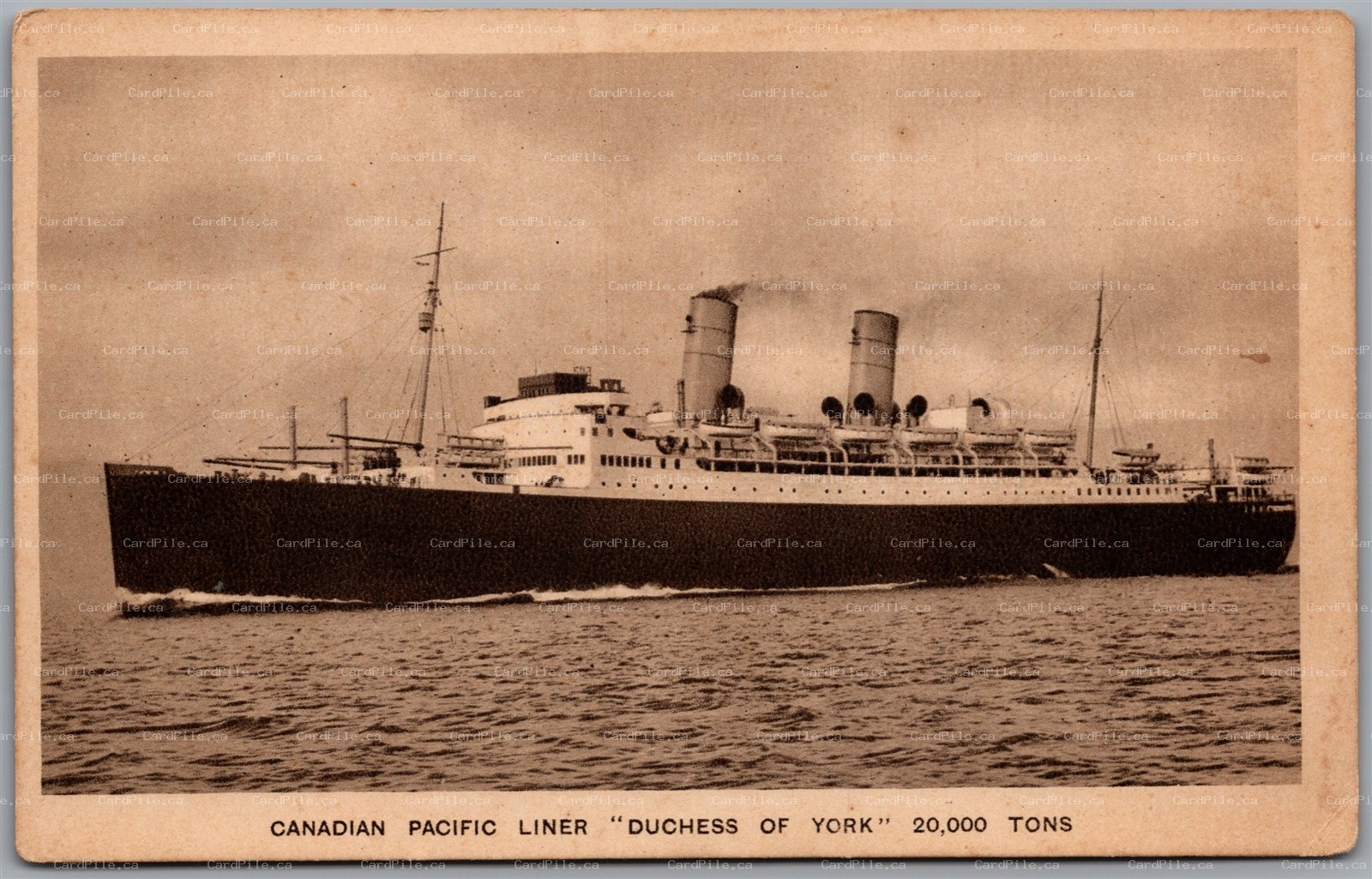 Postcard Canadian Pacific Liner Duchess of York 20000 Tons Sunk 1943 Air Attack