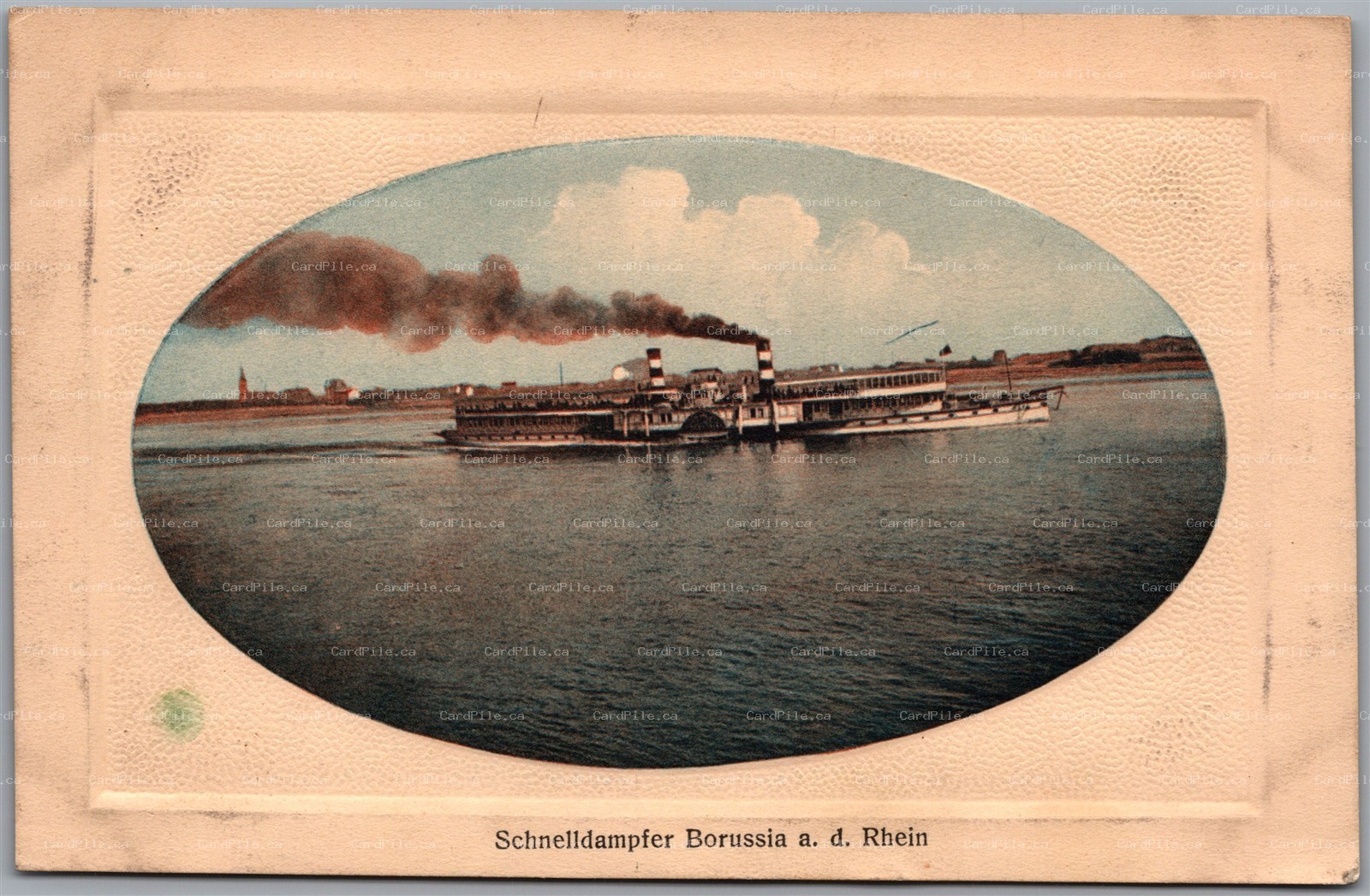 Postcard Bonn Rhine c1918 Schnelldampfer Borussia OAS WWI Censor FPO OAS
