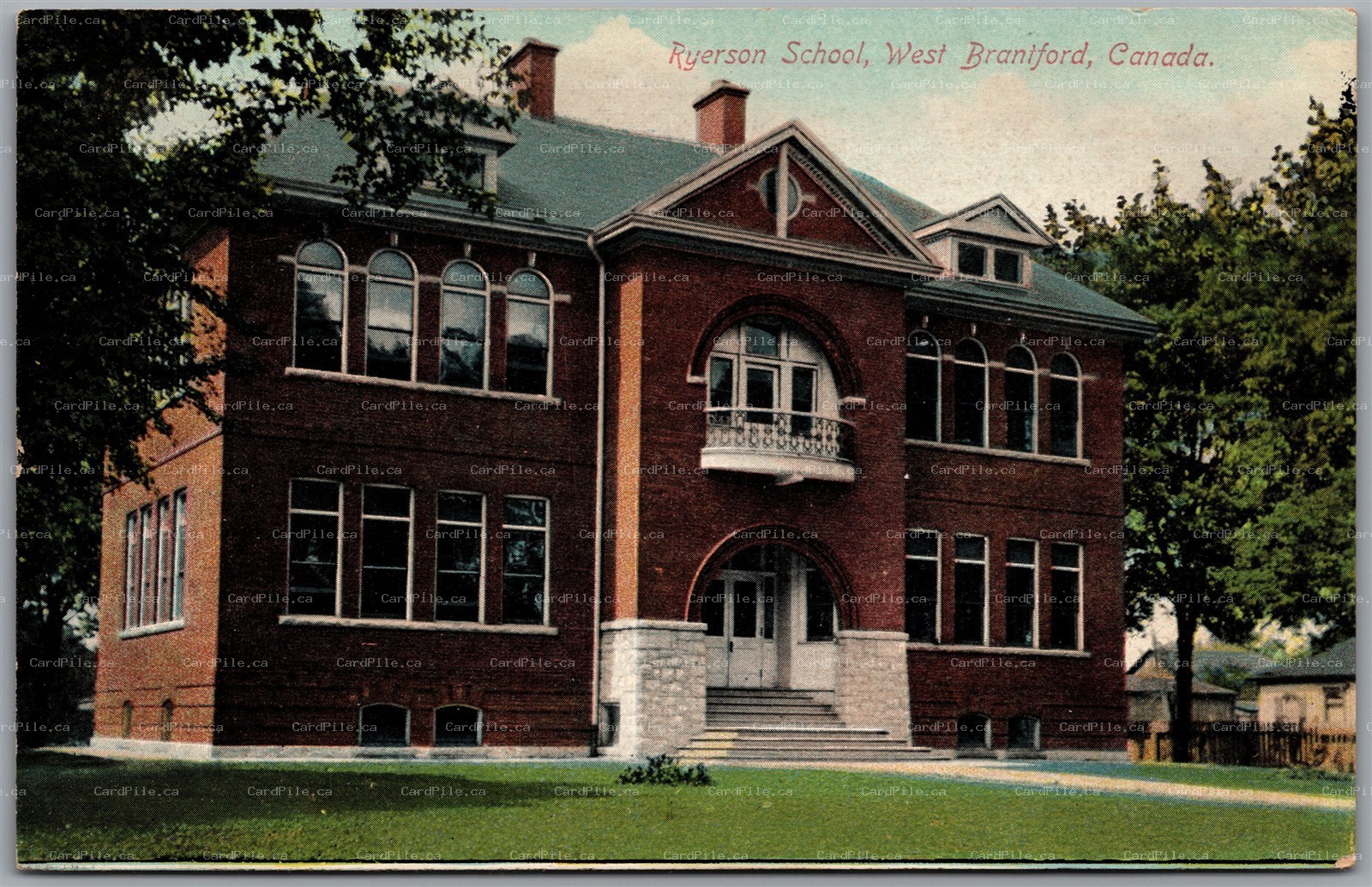 Postcard West Brantford Ontario c1910s Ryerson School By Stedman Bros.