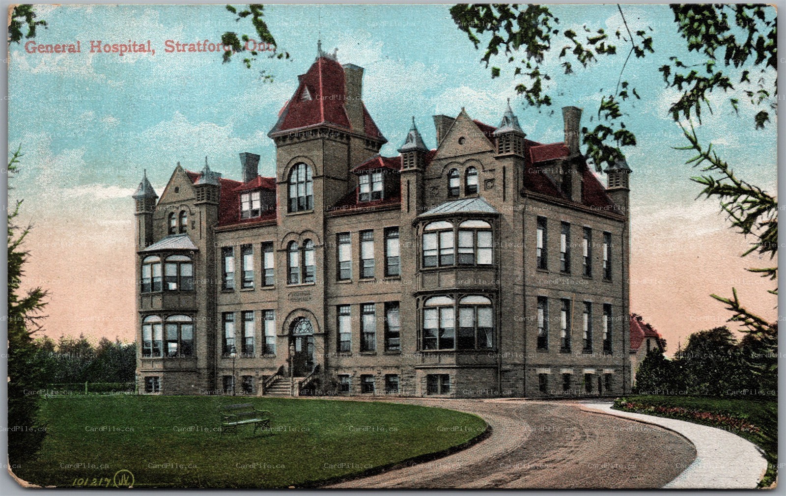 Postcard Stratford Ontario c1907 General Hospital Perth County