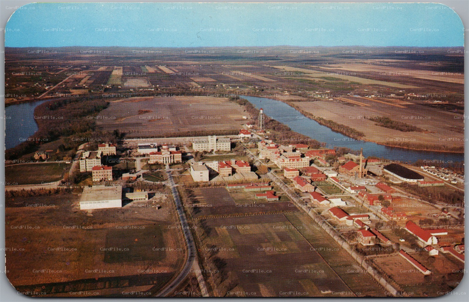Postcard Winnipeg University of Manitoba Aerial View Hwy 75 Dexter Press 67541