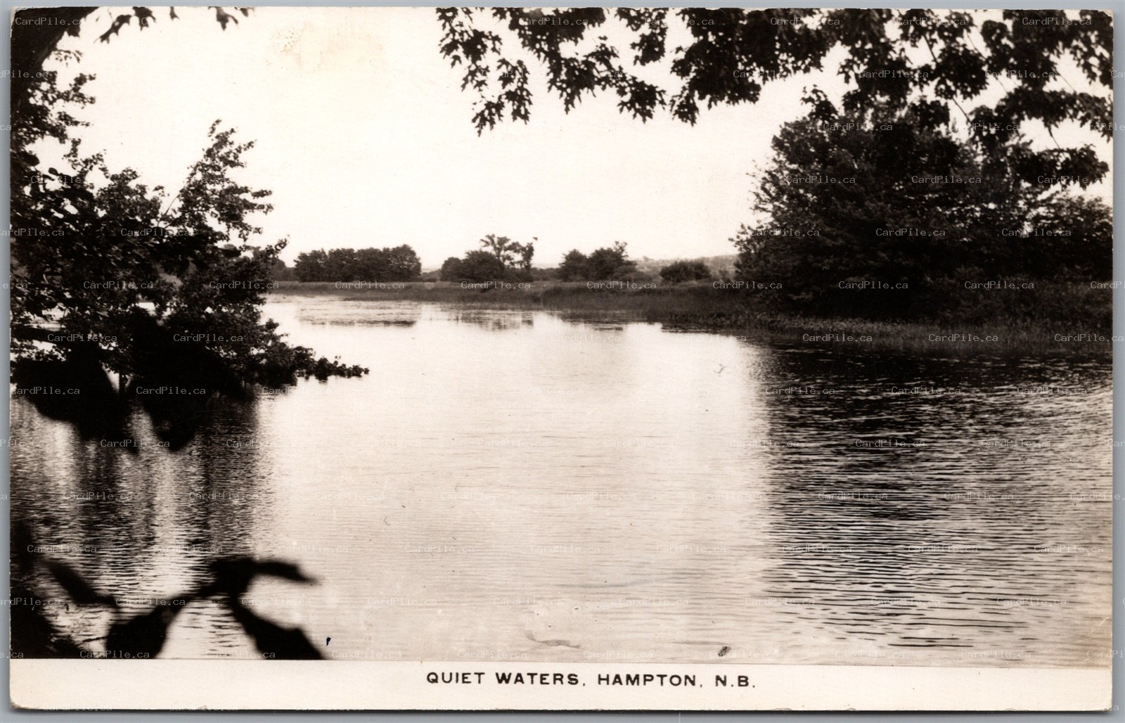 Postcard RPPC Hampton New Brunswick Quiet Waters River Scenic View Kings County