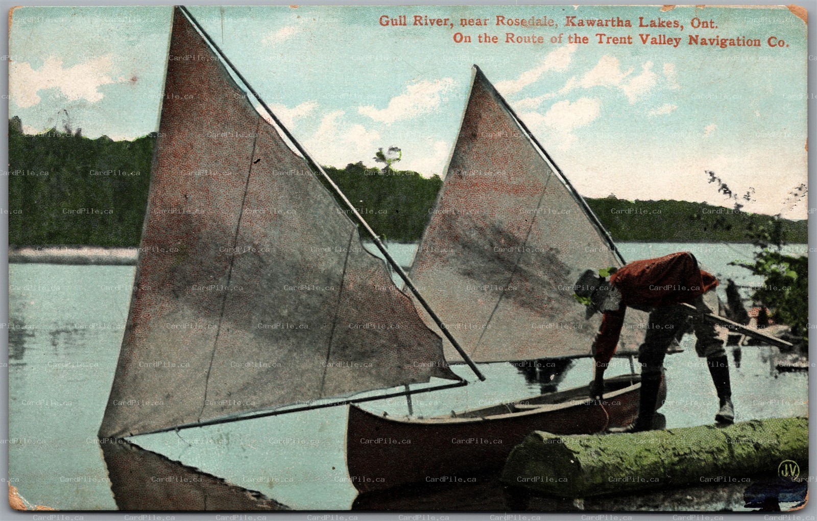 Postcard Rosedale Kawartha Lakes c1909 Gull River Boats Trent Valley Navigation
