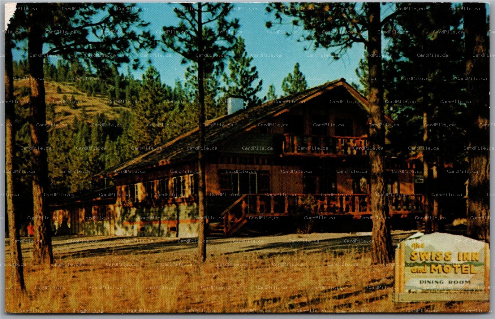 Postcard Rock Creek British Columbia Swiss Inn Motel Highway No. 3