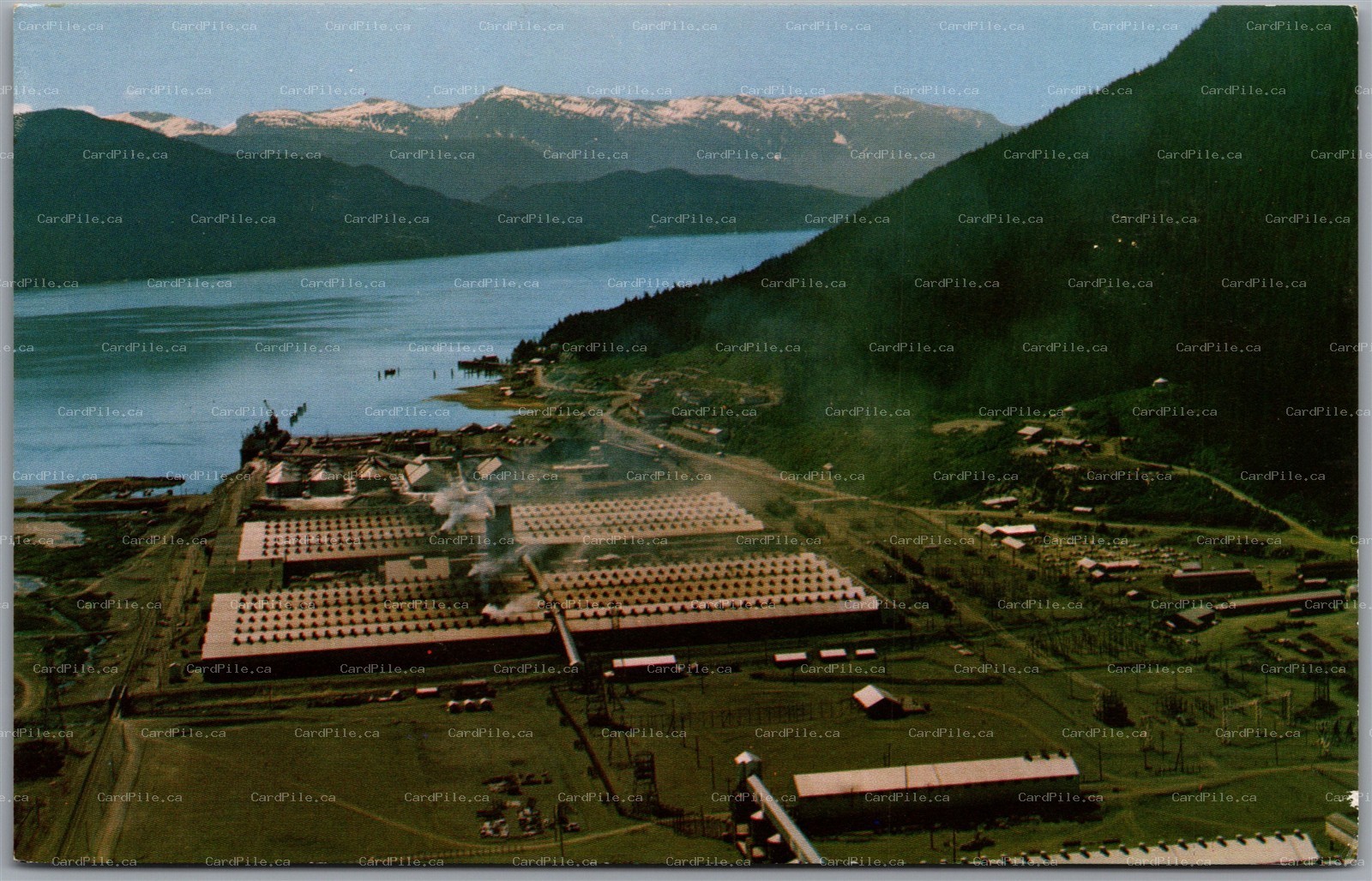 Postcard Kitimat British Columbia Aluminum Smelter Works Alcan Aerial View