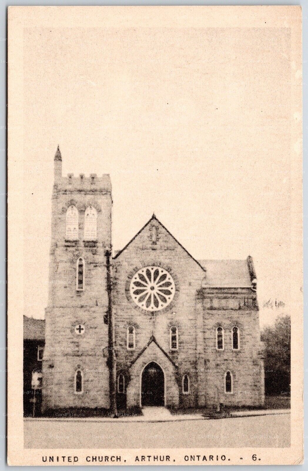 Postcard Arthur Ontario c1920s United Church Wellington North