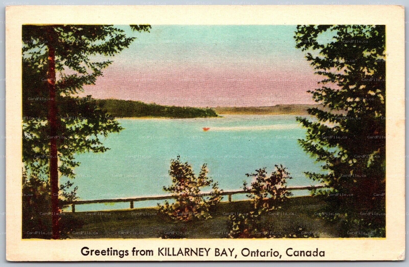 Postcard c1930s Greetings From Killarney Bay Ontario Scenic Sudbury District