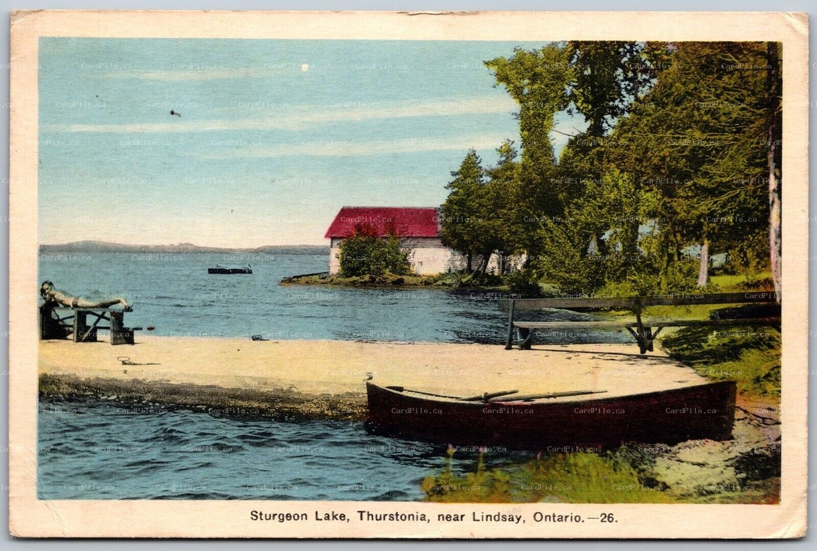 Postcard Lindsay Ontario c1938 Sturgeon Lake Thurstonia Split Ring Cancel