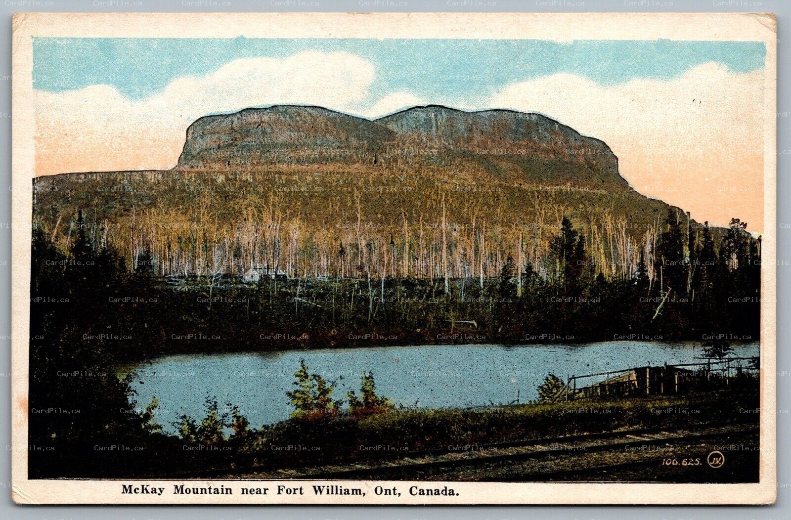 Postcard McKay Mountain Near Fort William Ontario c1920s Kaministiquia River