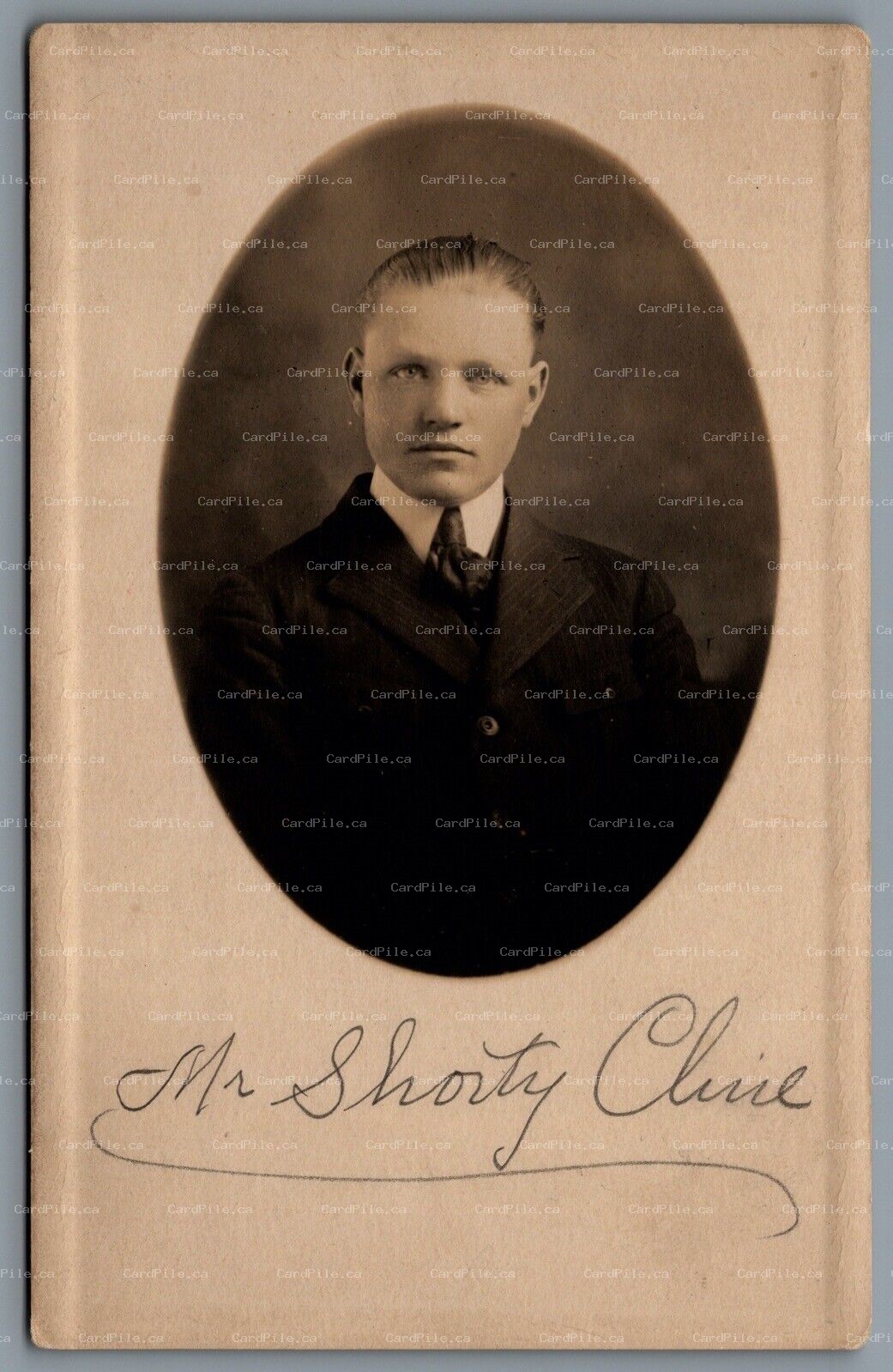 Postcard RPPC United States c1904-1918 Studio Photo of Man Mr Shorty Cline