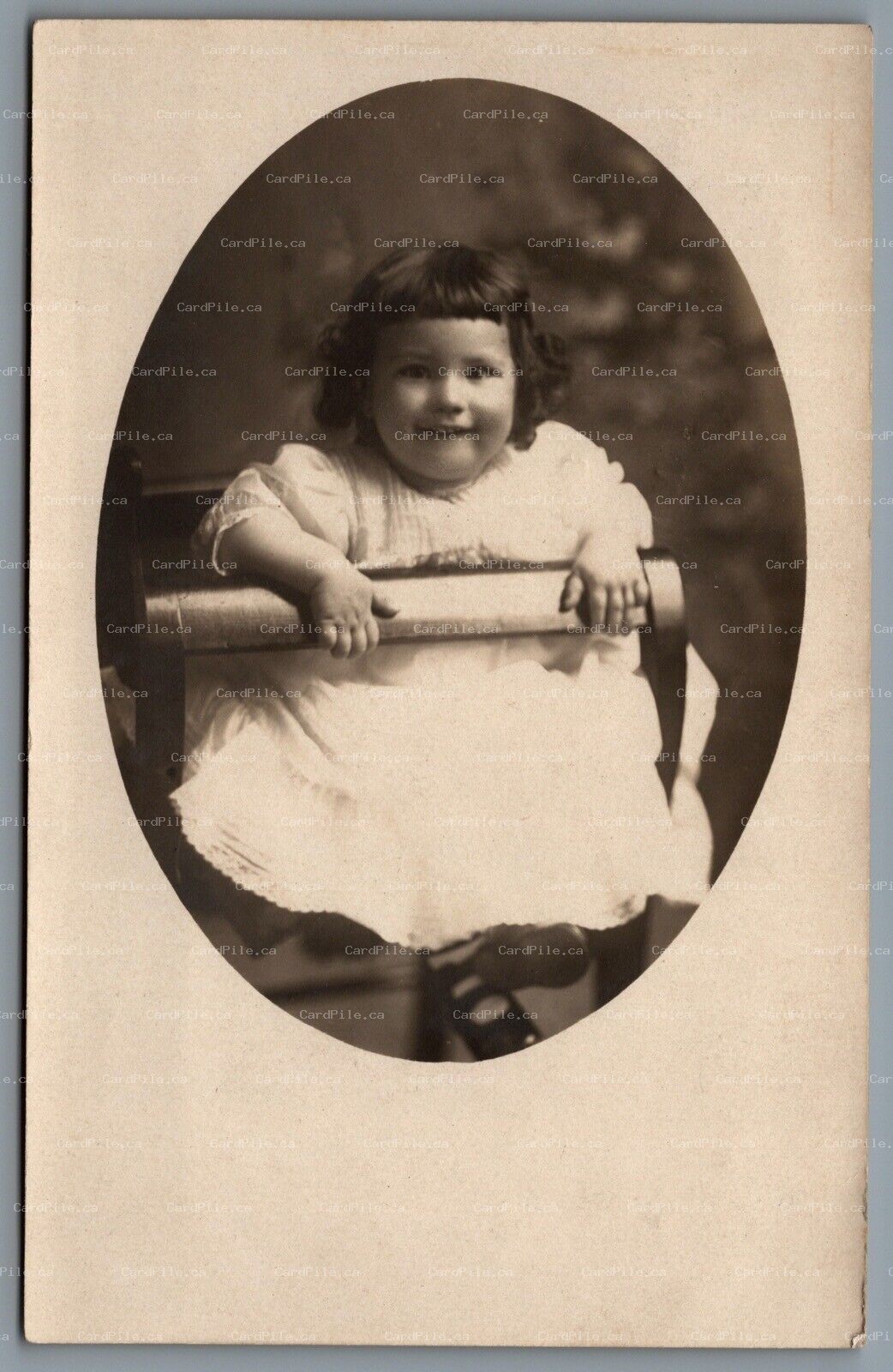 Postcard RPPC Belleville WI c1908 Studio Photo of Baby Madeline Age 15 Months