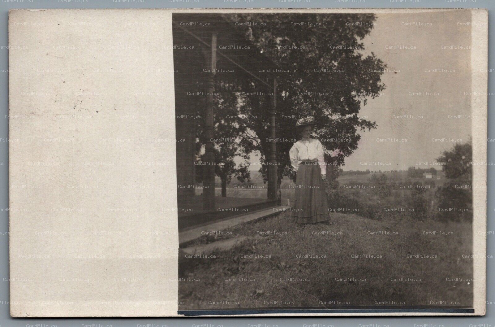 Postcard RPPC Lucas IA c1908 Lady on Porch Edith Forest Fires of Minnesota