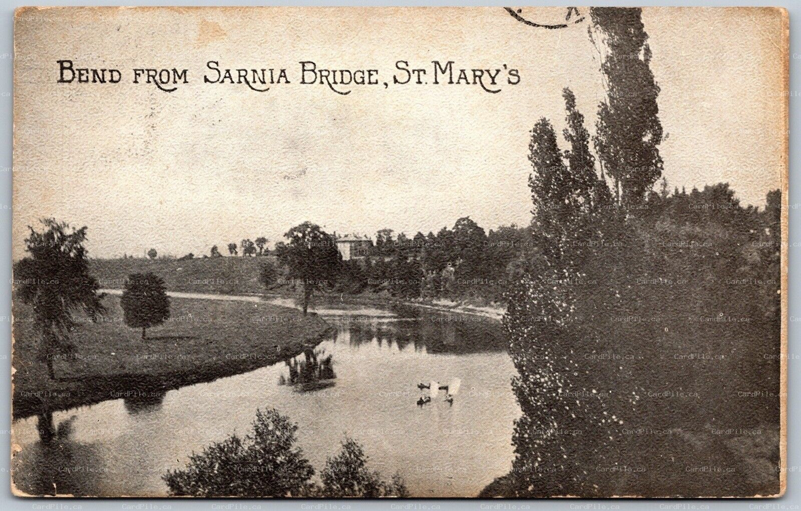 Postcard St. Mary’s Ontario c1905 Bend From Sarnia Bridge Scenic Perth County
